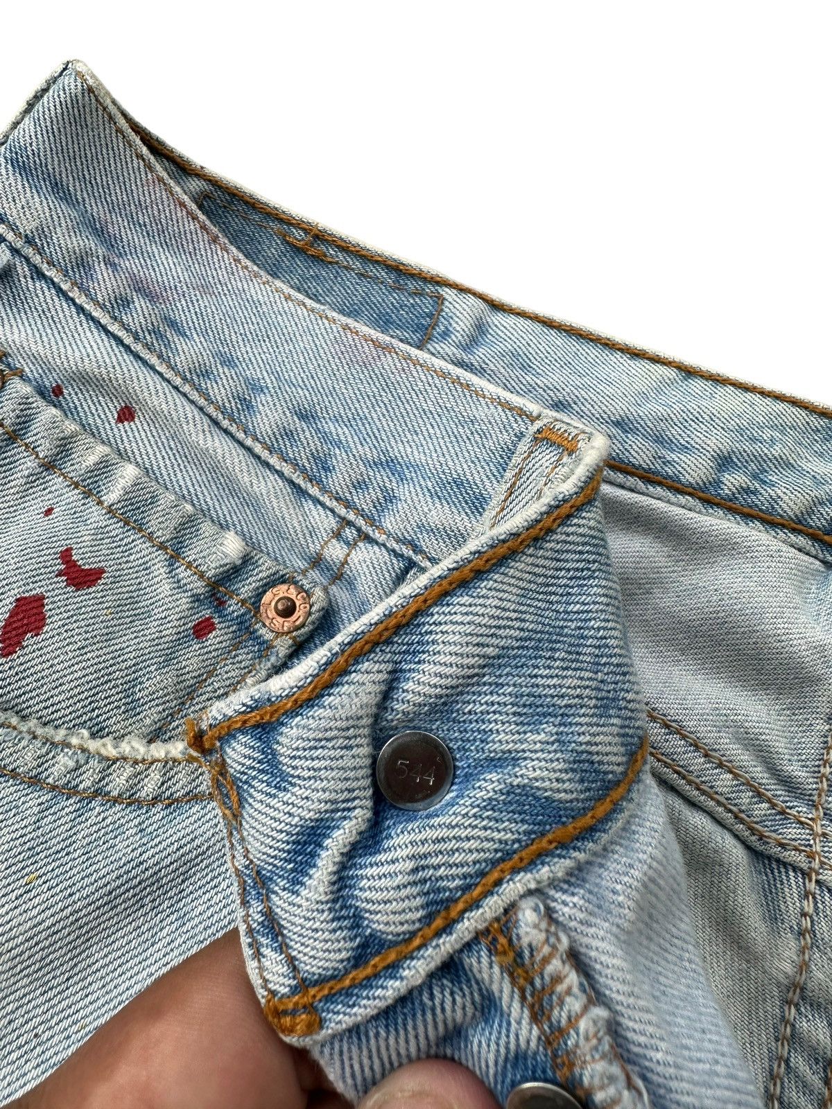 Levi's Vintage 90s Levi’s 501 custom paint denim jeans Size US 32 / EU 48 - 7 Thumbnail