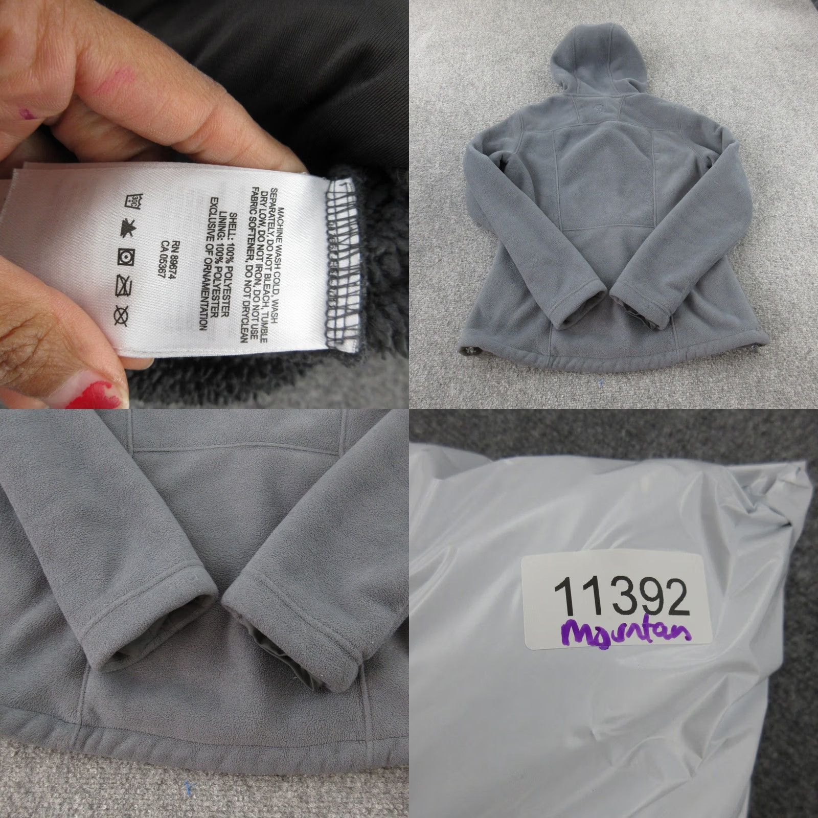 Mountain Hardwear Mountain Hardwear Fleece Jacket Women S Gray Hooded Zip Pockets Hiking Size S / US 4 / IT 40 - 8 Thumbnail