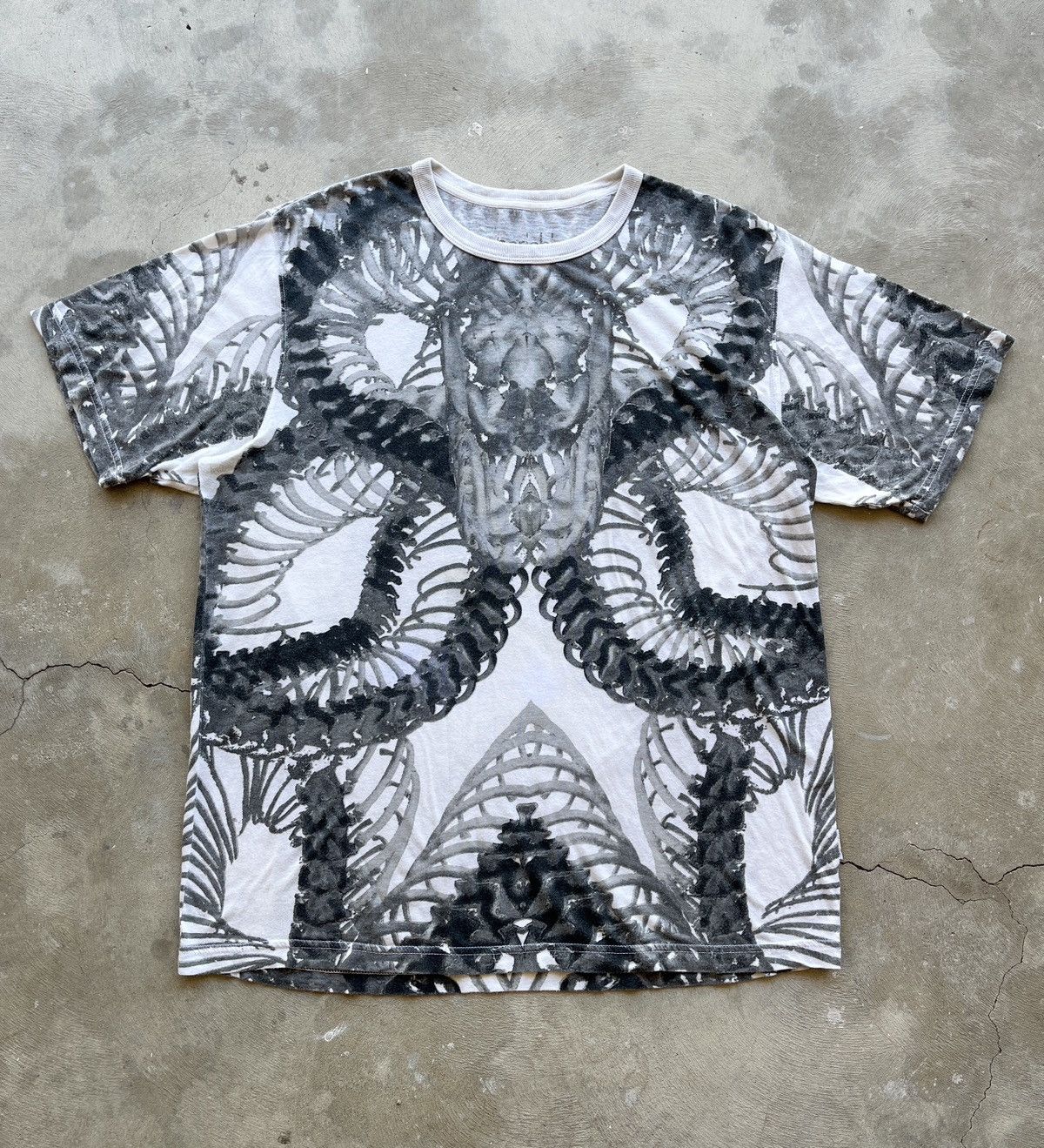 image of Archival Clothing x Maharishi Ss13 Year Of The Snake T-Shirt in Black/White, Men's (Size Large)