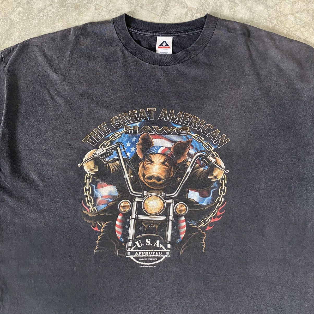 Harley Davidson Vintage Y2K 2006 The Great American Hawg Sun Faded Tee Size US XXL / EU 58 / 5 - 3 Thumbnail