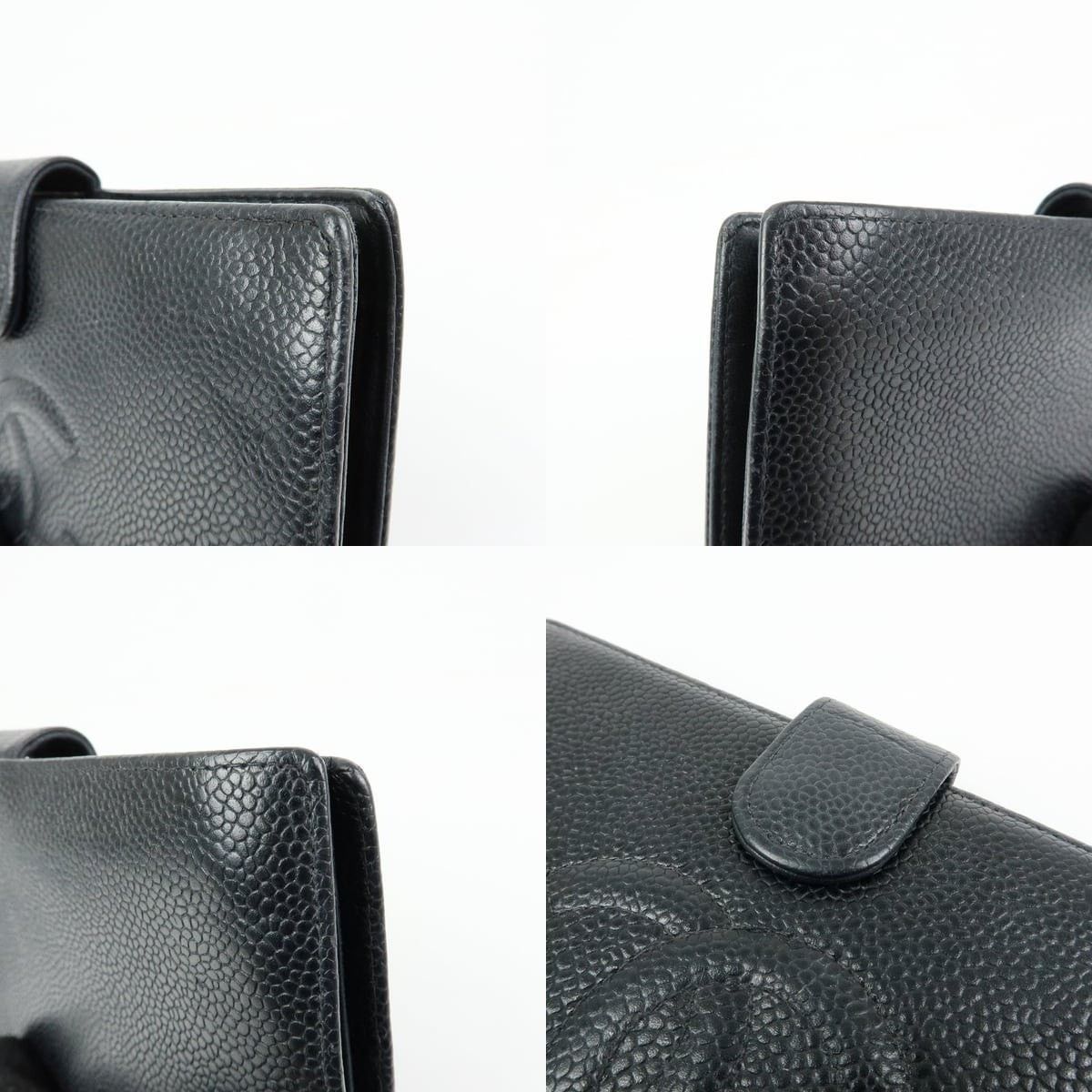 Chanel Chanel CC Logo Caviar Leather Bi-Fold Wallet Black Size ONE SIZE - 5 Thumbnail