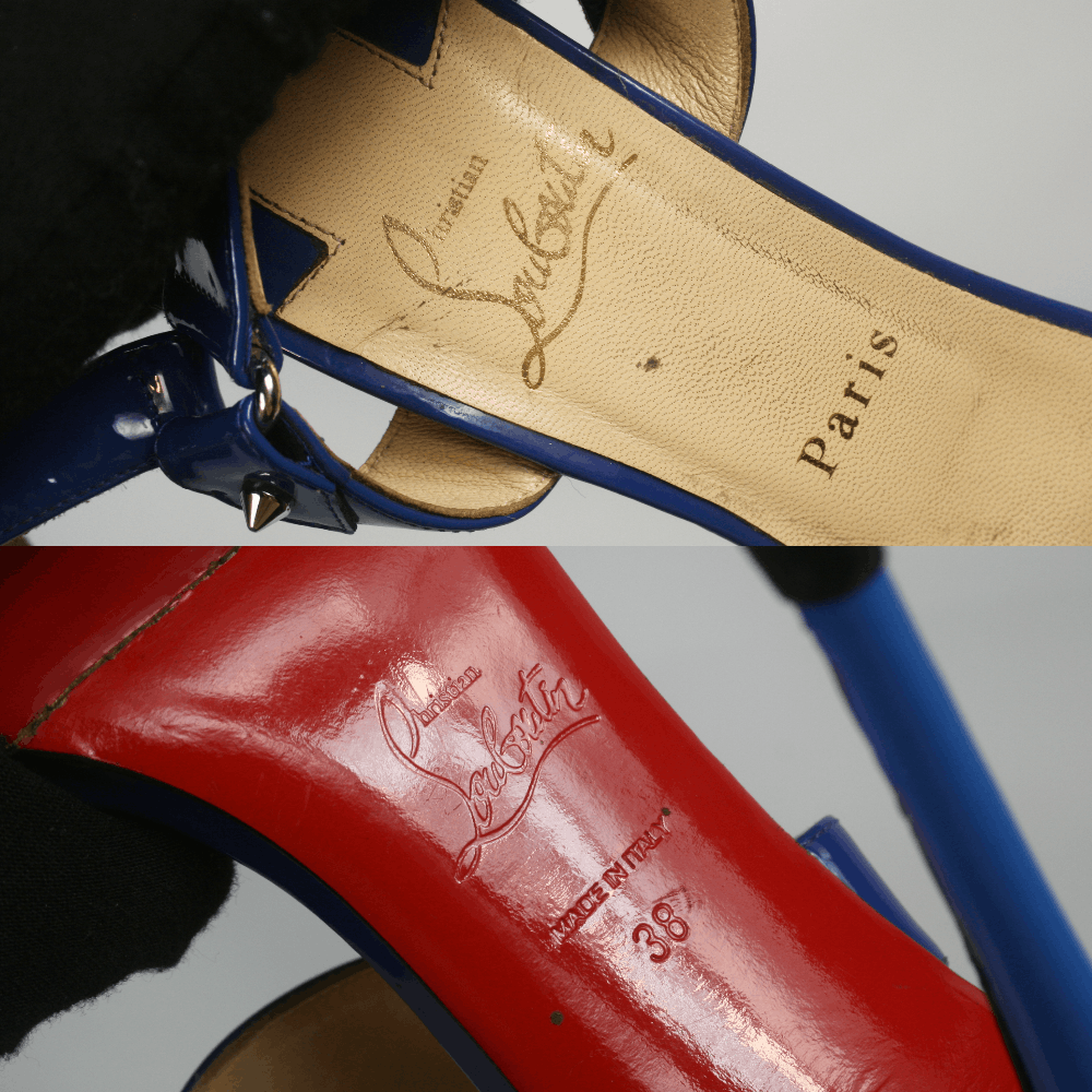 Christian Louboutin Sova Patent Leather Sandals Heels Size US 8 / IT 38 - 14 Thumbnail