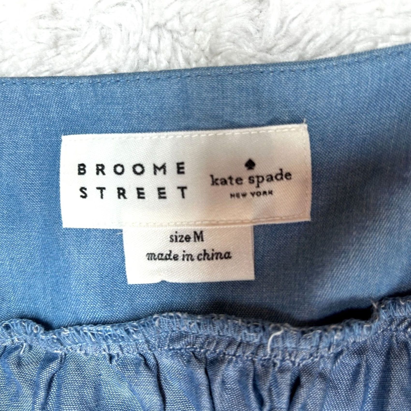 Vintage VINTAGE Kate Spade Broome Street Women's Square Neck Chambray Tiered Blouse Medium Blue Size M / US 6-8 / IT 42-44 - 3 Thumbnail