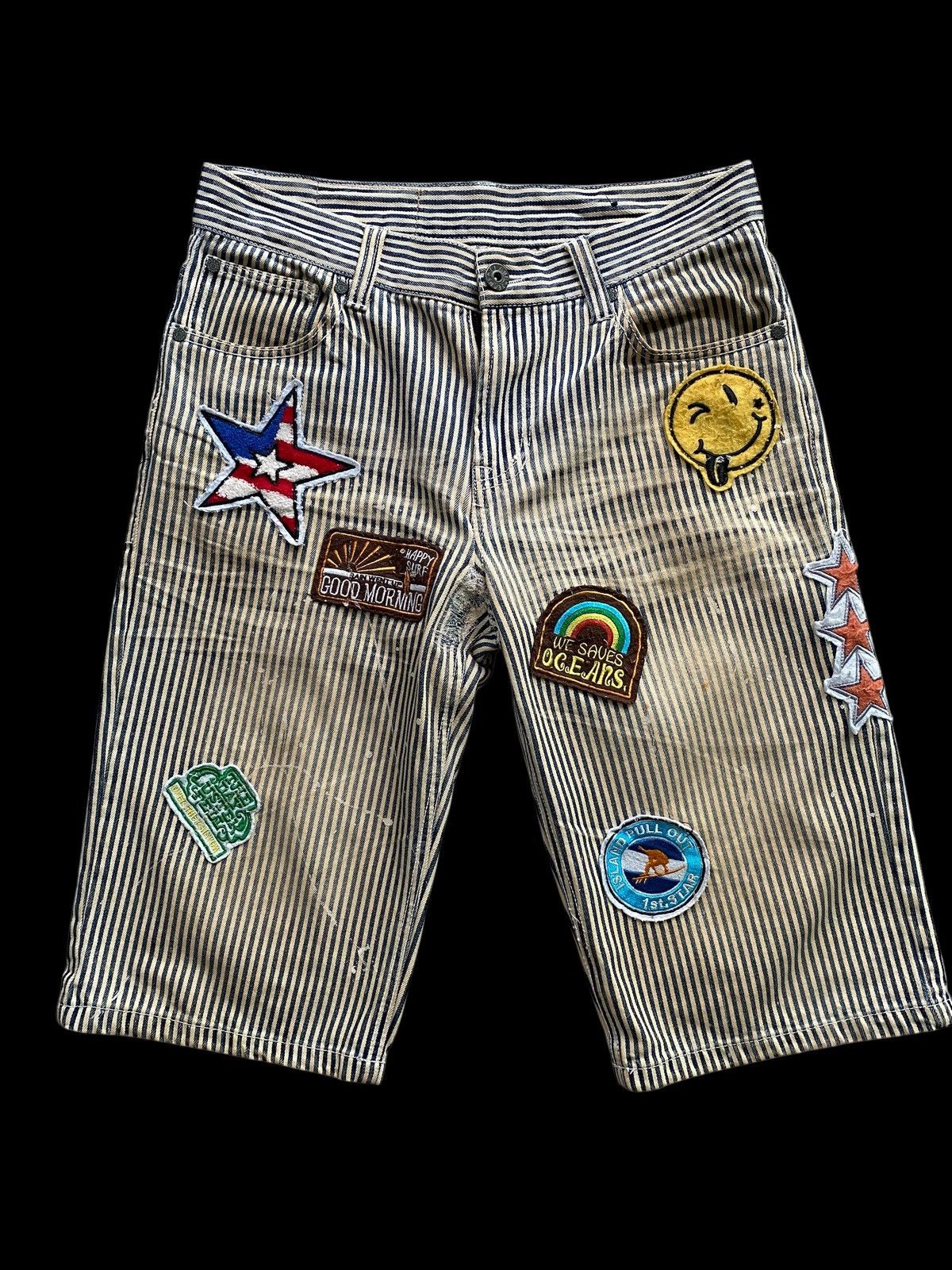 Hysteric Glamour × Japanese Brand × Vintage Vintage Clone jeans patchwork striped jail rare design Size US 32 / EU 48 - 3 Thumbnail