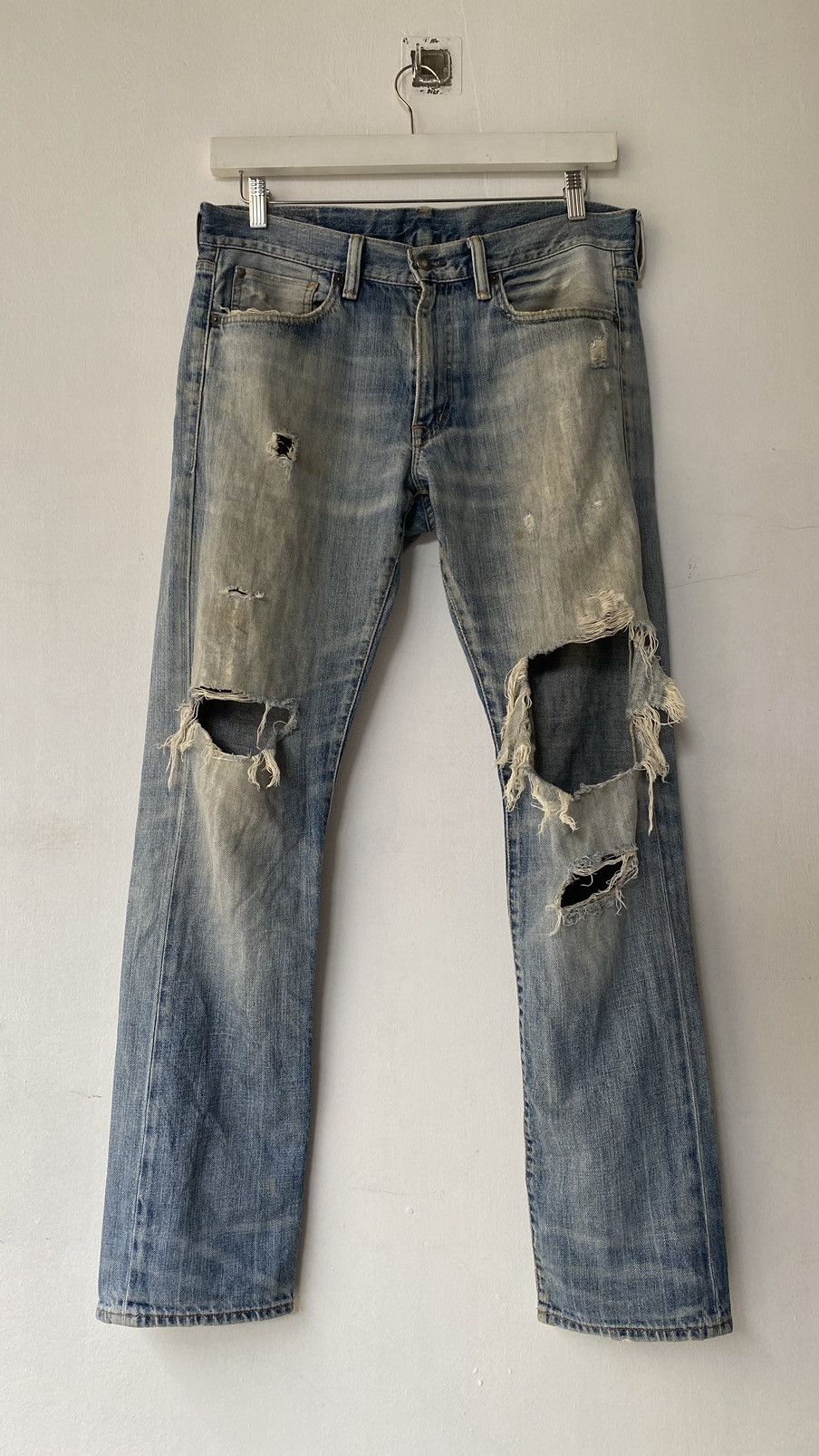 Ralph Lauren × Vintage THRASHED Mud Wash Ralph Lauren Destroyed Jeans Size US 32 / EU 48 - 2 Thumbnail