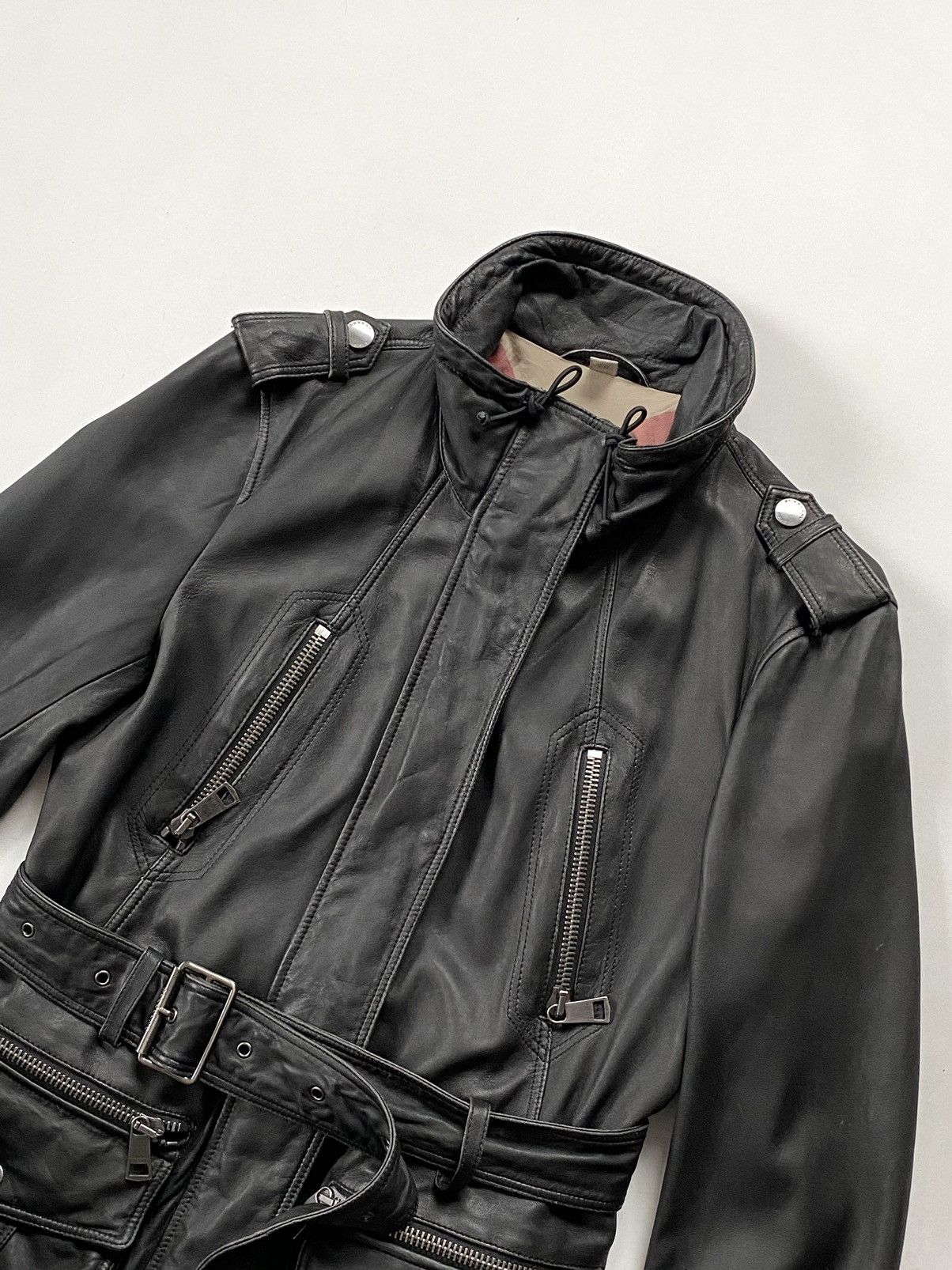 Burberry 🔥RRP 2390$ Burberry Brit Lambskin Biker Field Jacket Size S / US 4 / IT 40 - 7 Thumbnail