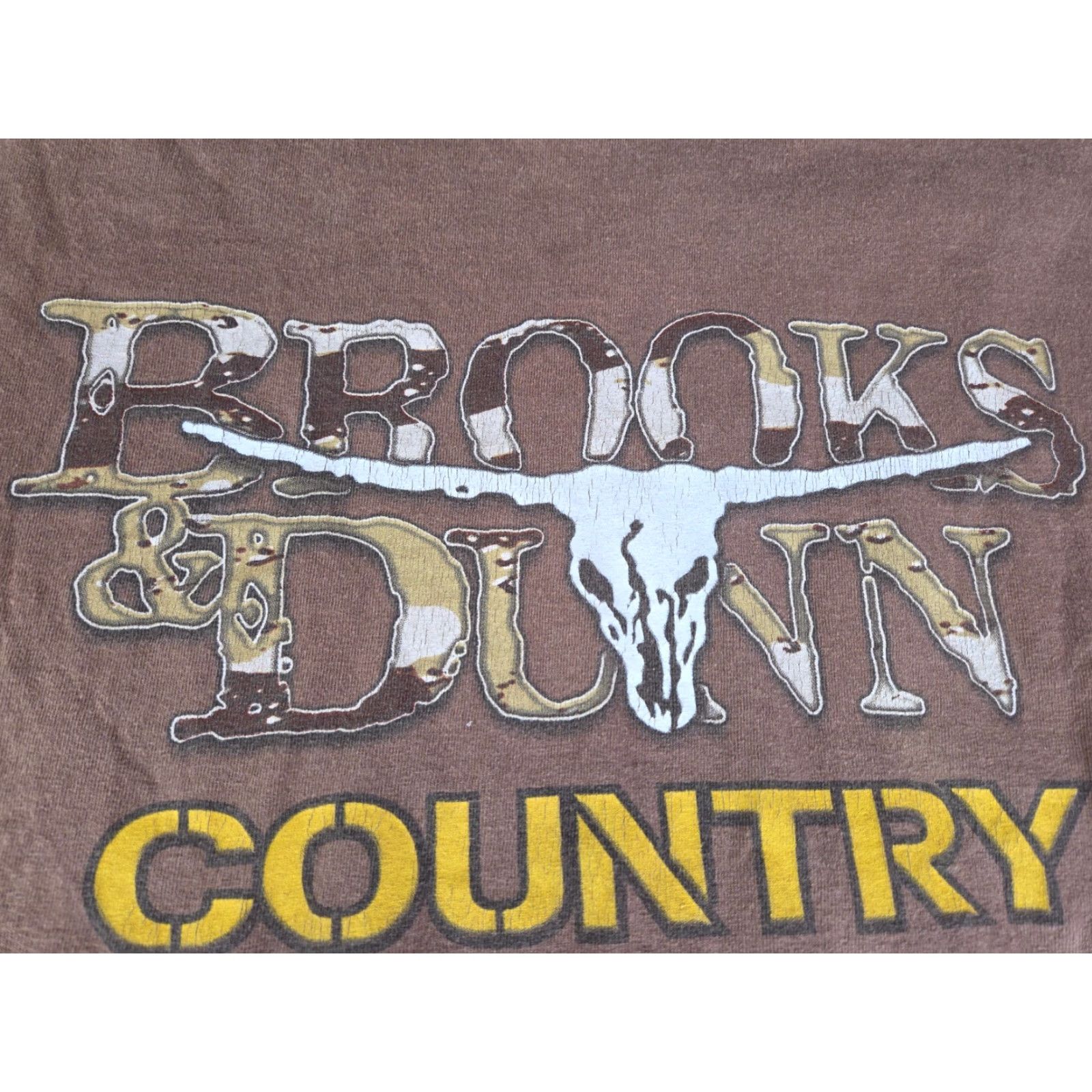 Brooks VINTAGE Brooks & Dunn Tour t shirt Kick Ass Country Men’s Size M Brown Short Sleeve Cotton Shirt Mens Size US M / EU 48-50 / 2 - 3 Thumbnail