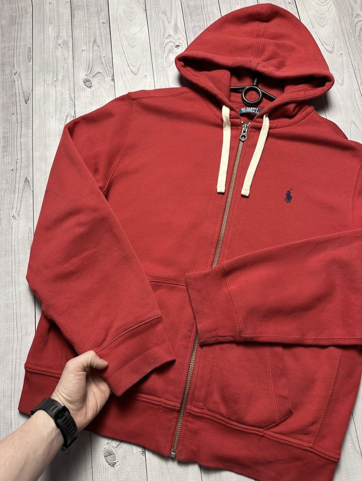 Polo Ralph Lauren × Vintage Vintage Polo Ralph Lauren zip hoodie logo size L red Size US L / EU 52-54 / 3 - 2 Thumbnail