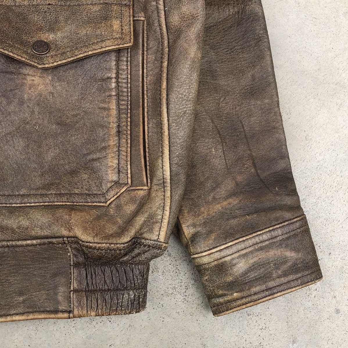 Vintage Vintage 80s Real Leather cowhide A2 Flight Bomber Jacket Size US L / EU 52-54 / 3 - 9 Thumbnail