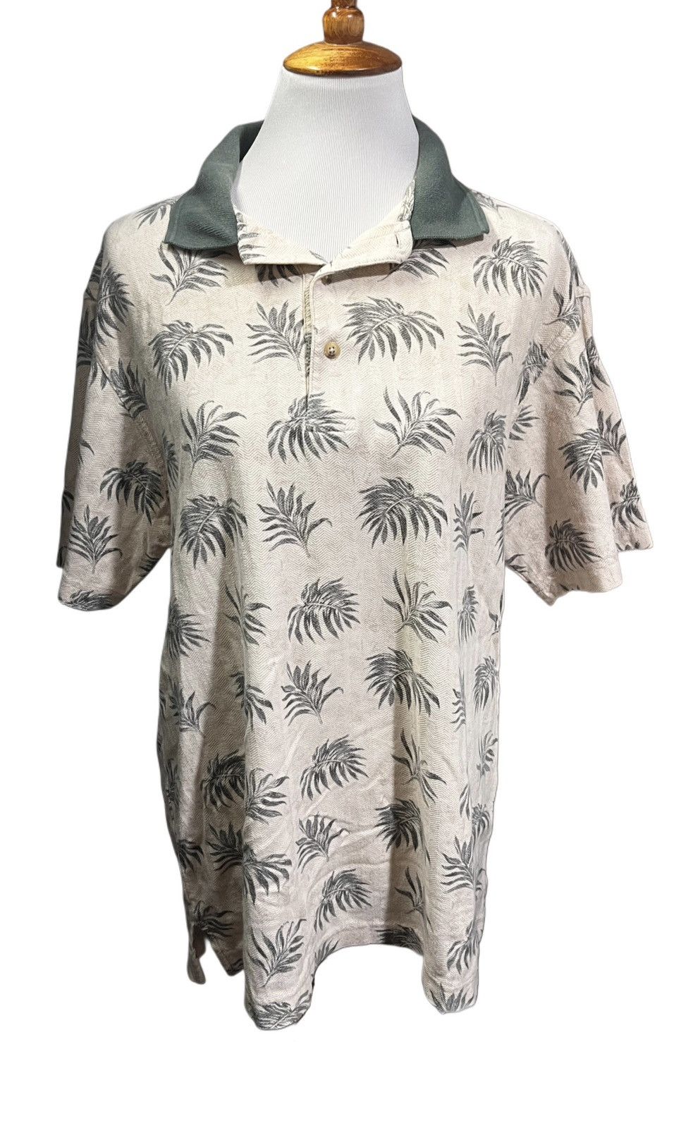 Natural Issue Vintage Palm Leaf Polo Shirt Size US L / EU 52-54 / 3 - 1 Thumbnail