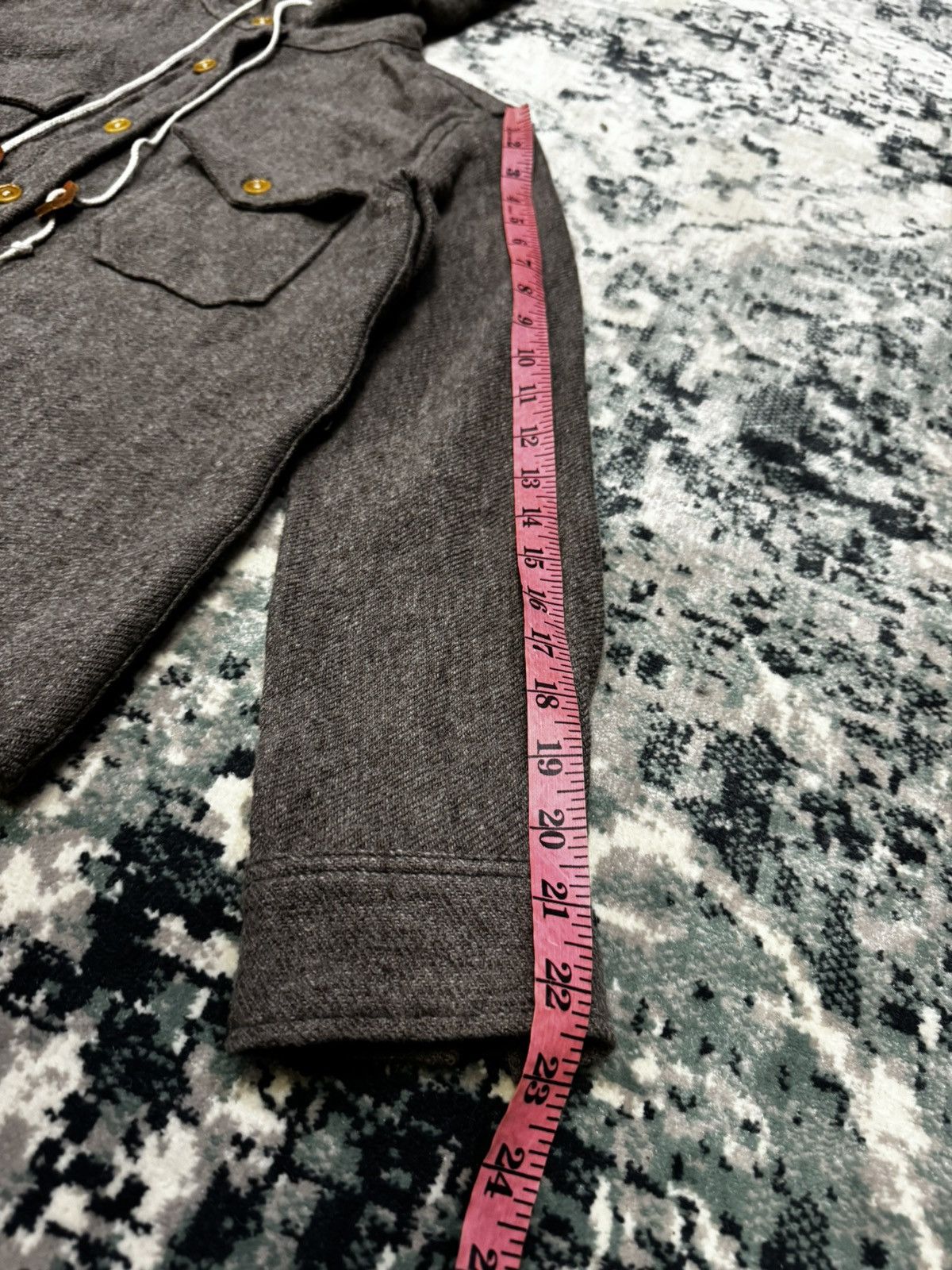 ORSLOW WOOL BUTON UP HOODIE SHIRT