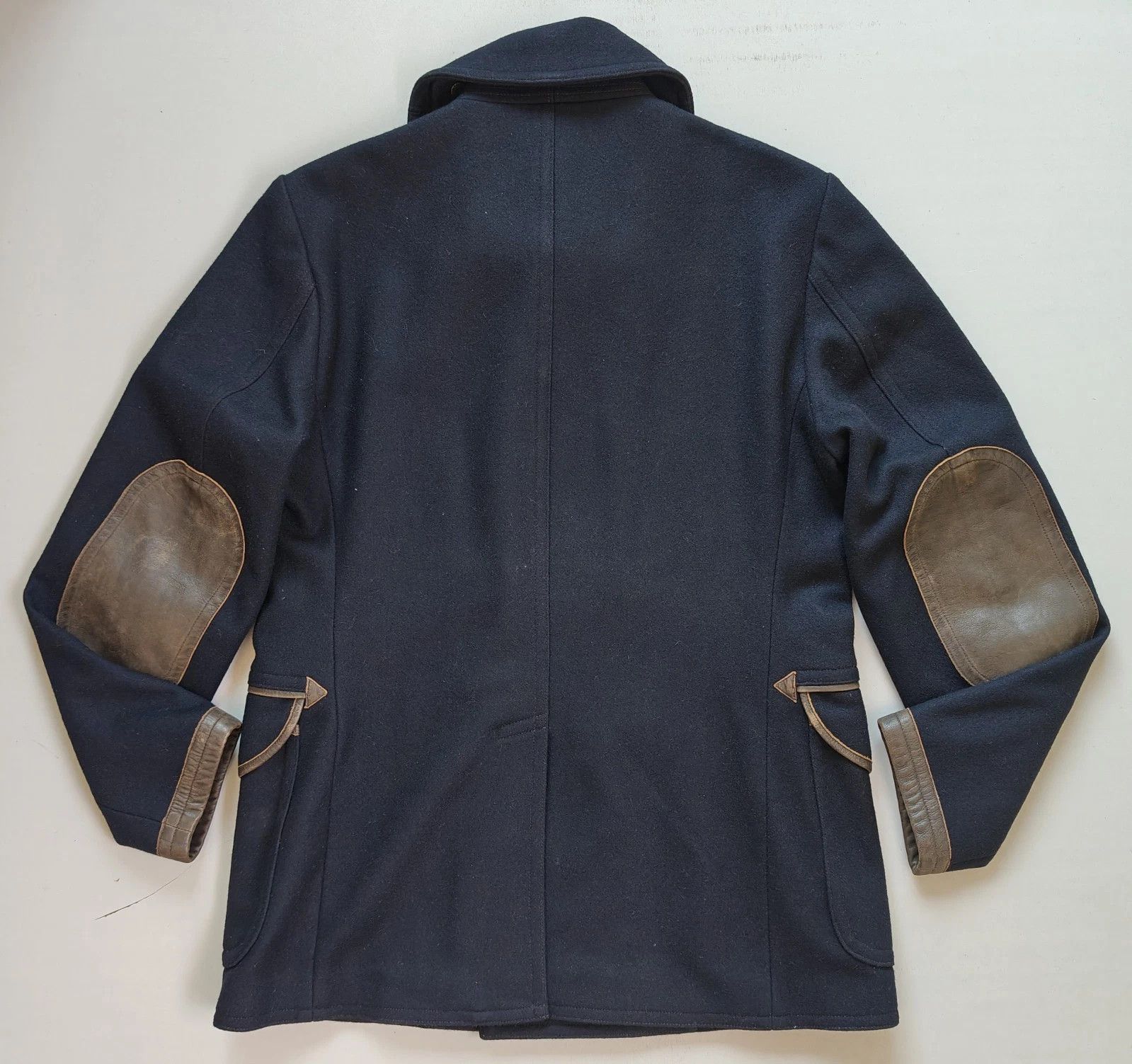 RRL Ralph Lauren Double RL Leather-Trim Peacoat FTP / 9505 Size US M / EU 48-50 / 2 - 12 Thumbnail