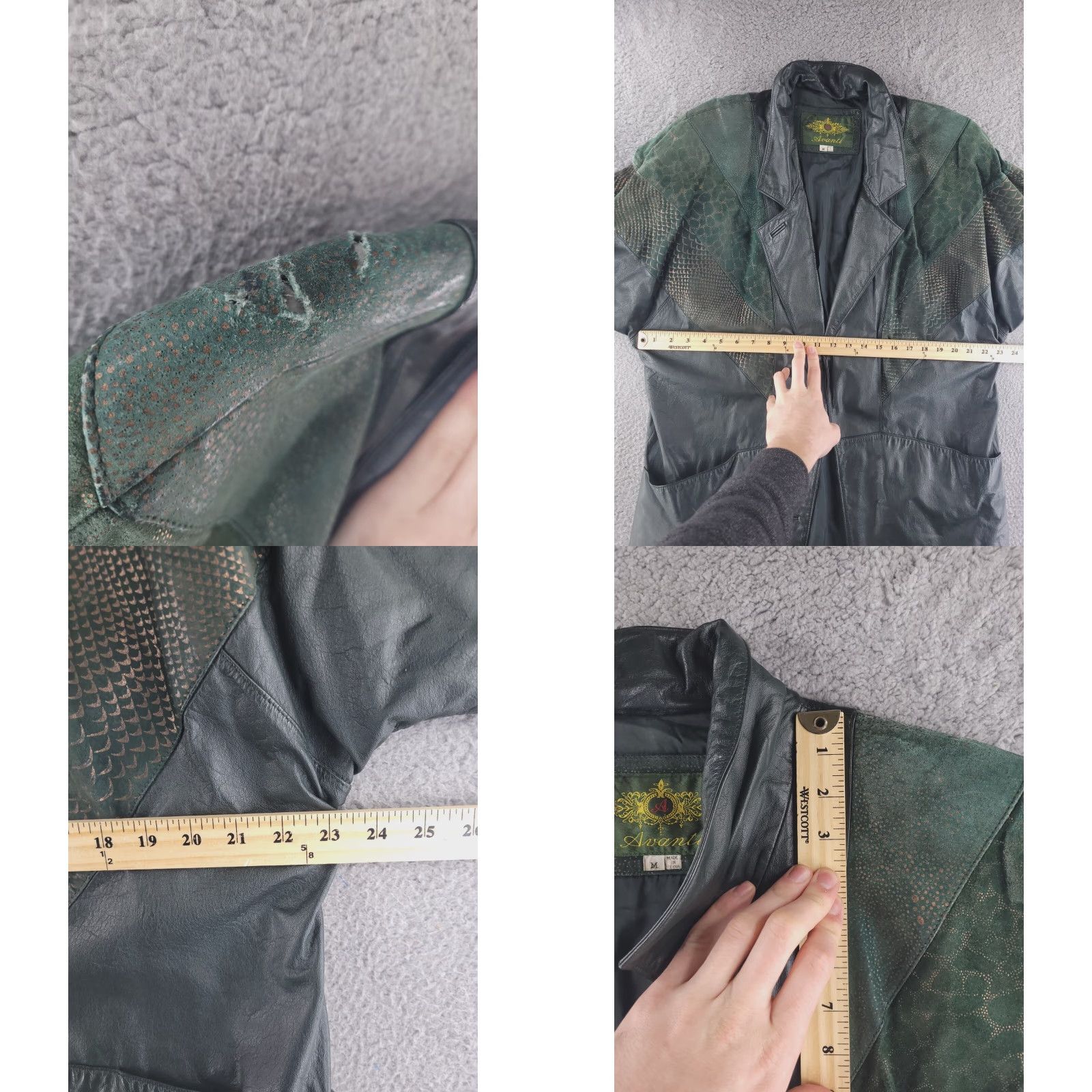 Vintage VINTAGE Avanti Jacket Womens M Green Leather Duster Overcoat Real Genuine Overcoat Size M / US 6-8 / IT 42-44 - 8 Thumbnail
