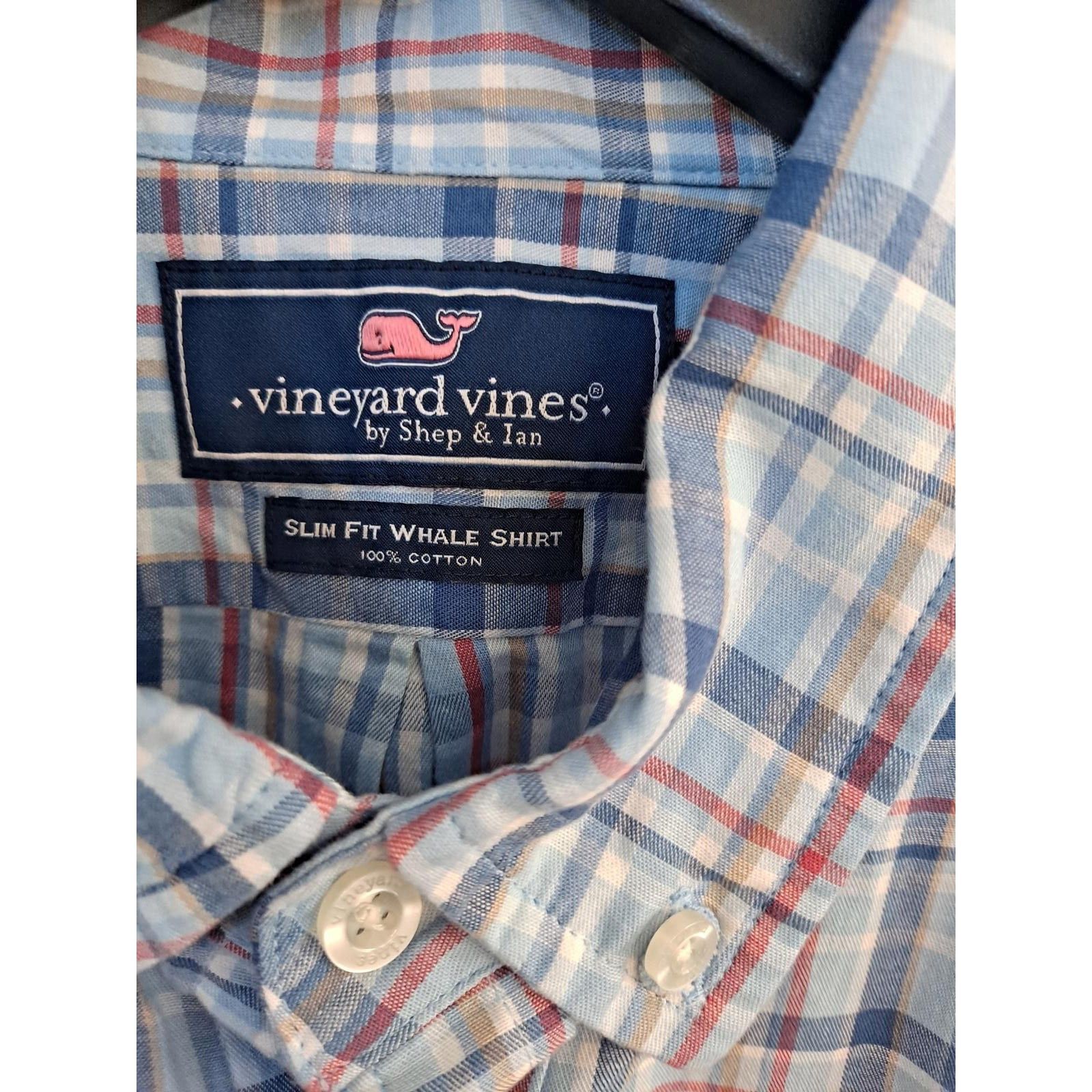 Vineyard Vines Vineyard Vines Slim Fit Whale Shirt Blue White Tan Red Butto Size US L / EU 52-54 / 3 - 3 Thumbnail