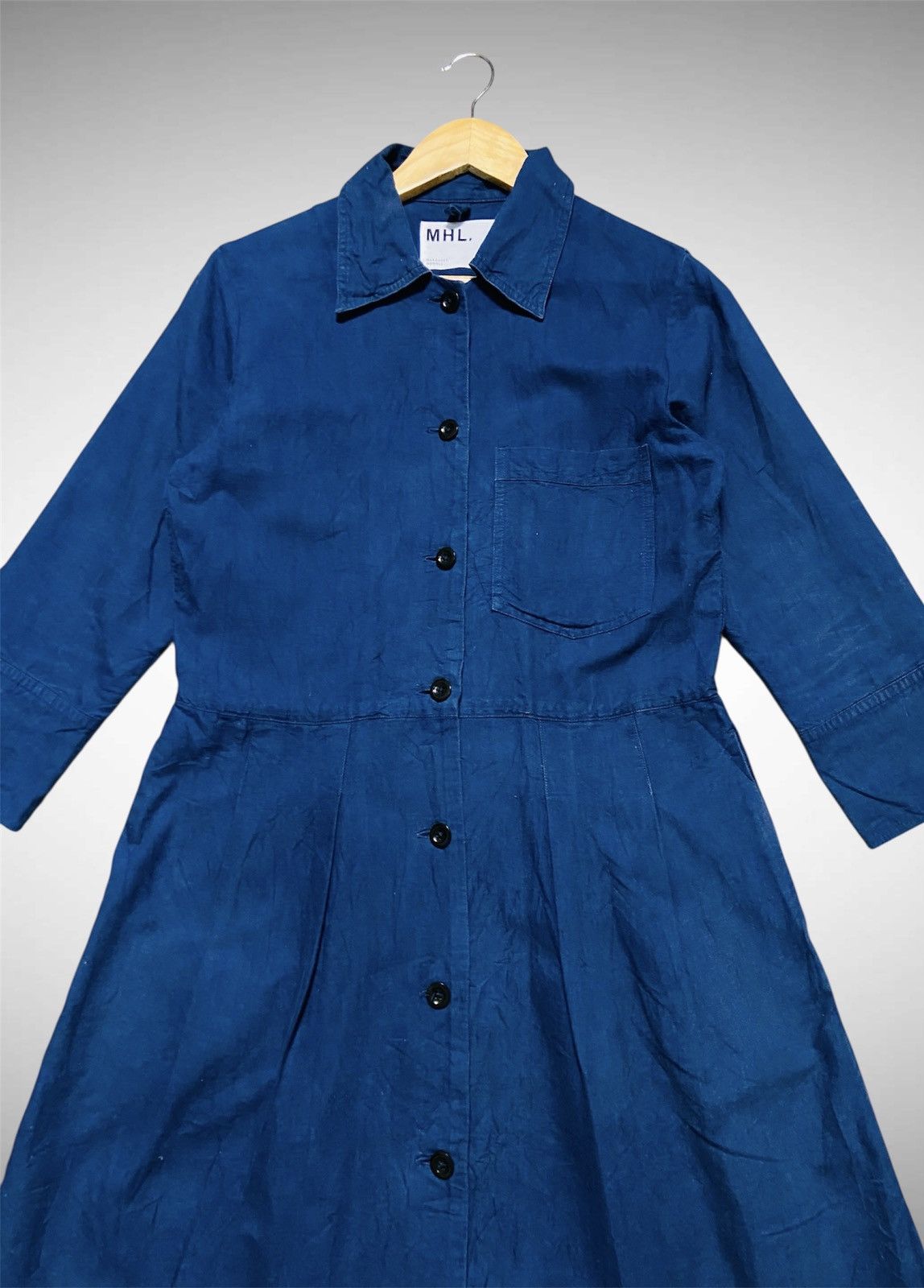 Margaret Howell Vintage Margaret Howell Navy Cotton Button-Down Dress Size M / US 6-8 / IT 42-44 - 5 Thumbnail