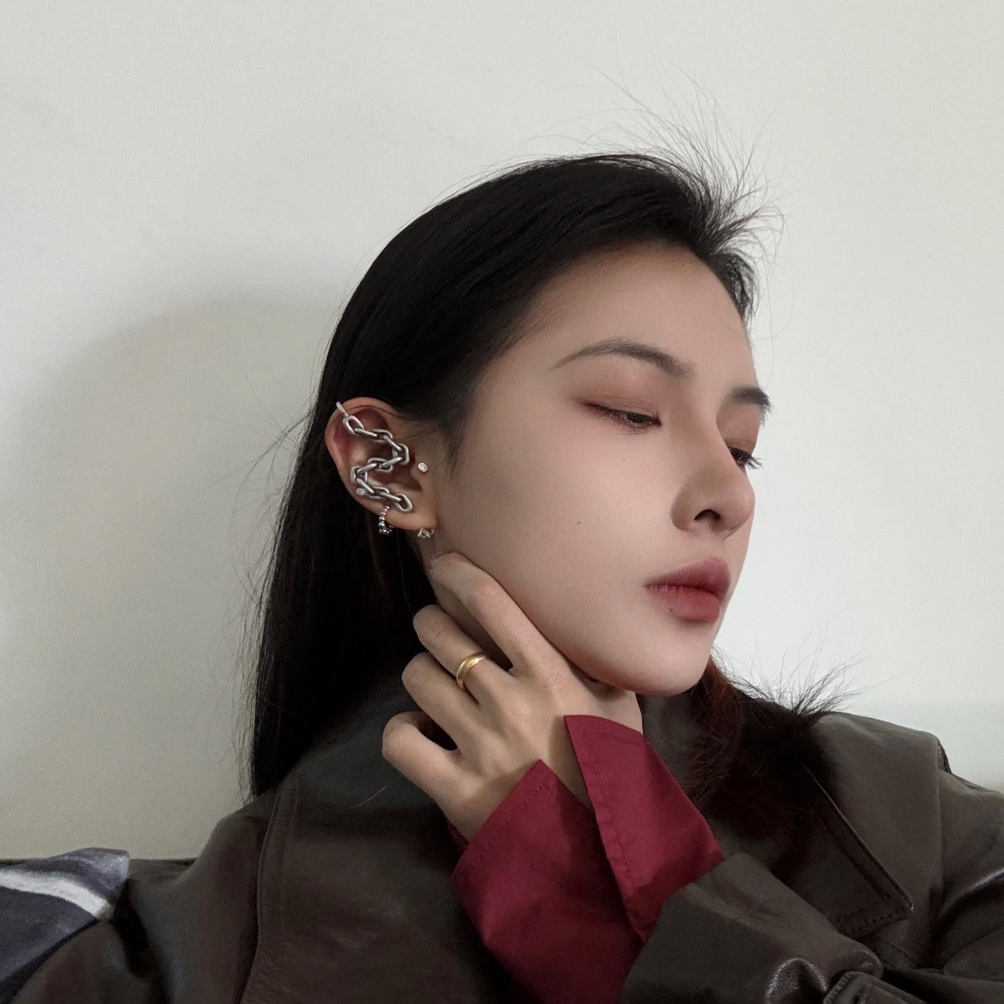 Jewelry Retro Earrings One Pairs Chrome Jewelry Size ONE SIZE - 3 Thumbnail