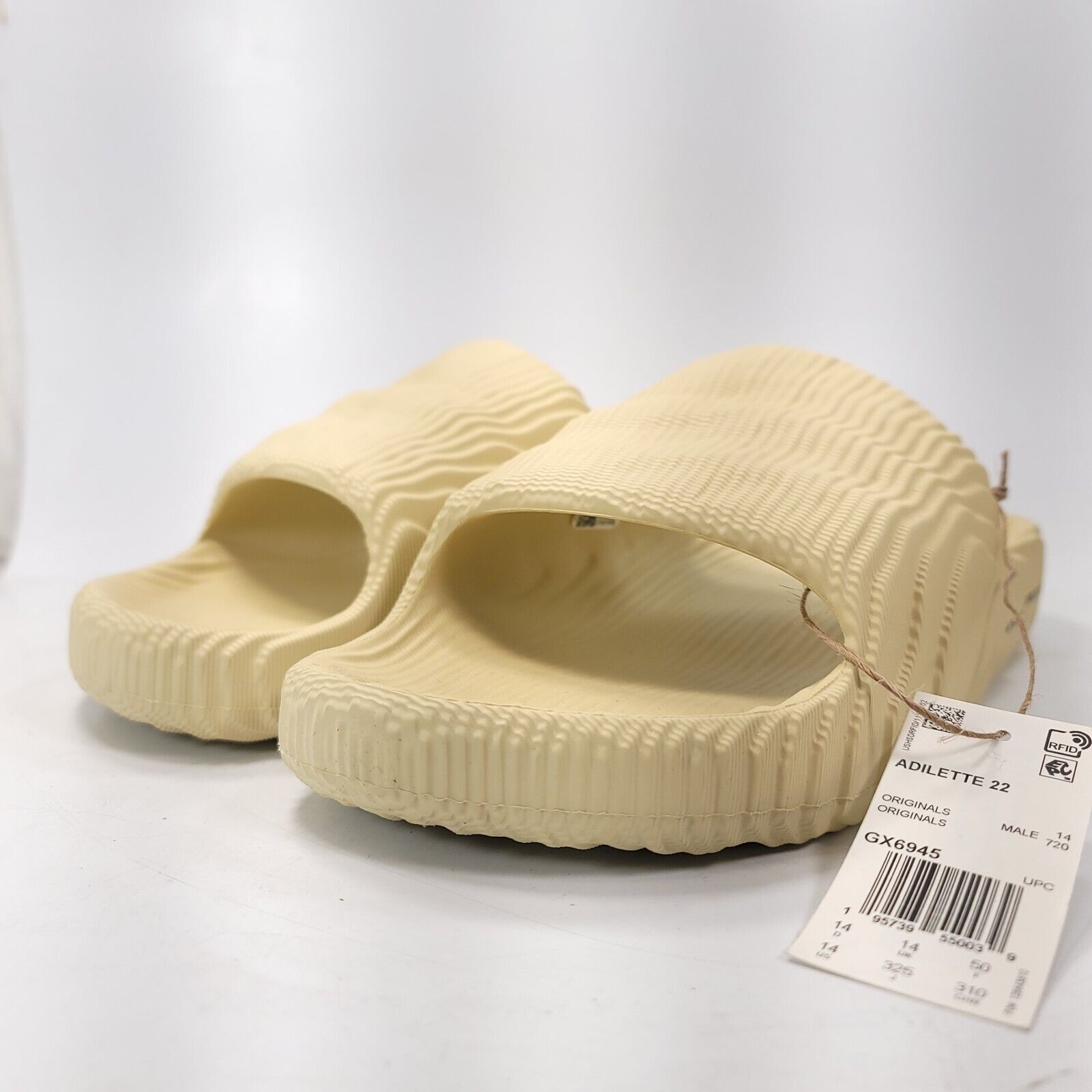 Adidas Adilette 22 Slip On Sandal Mens Size 14 GX6945 Beige