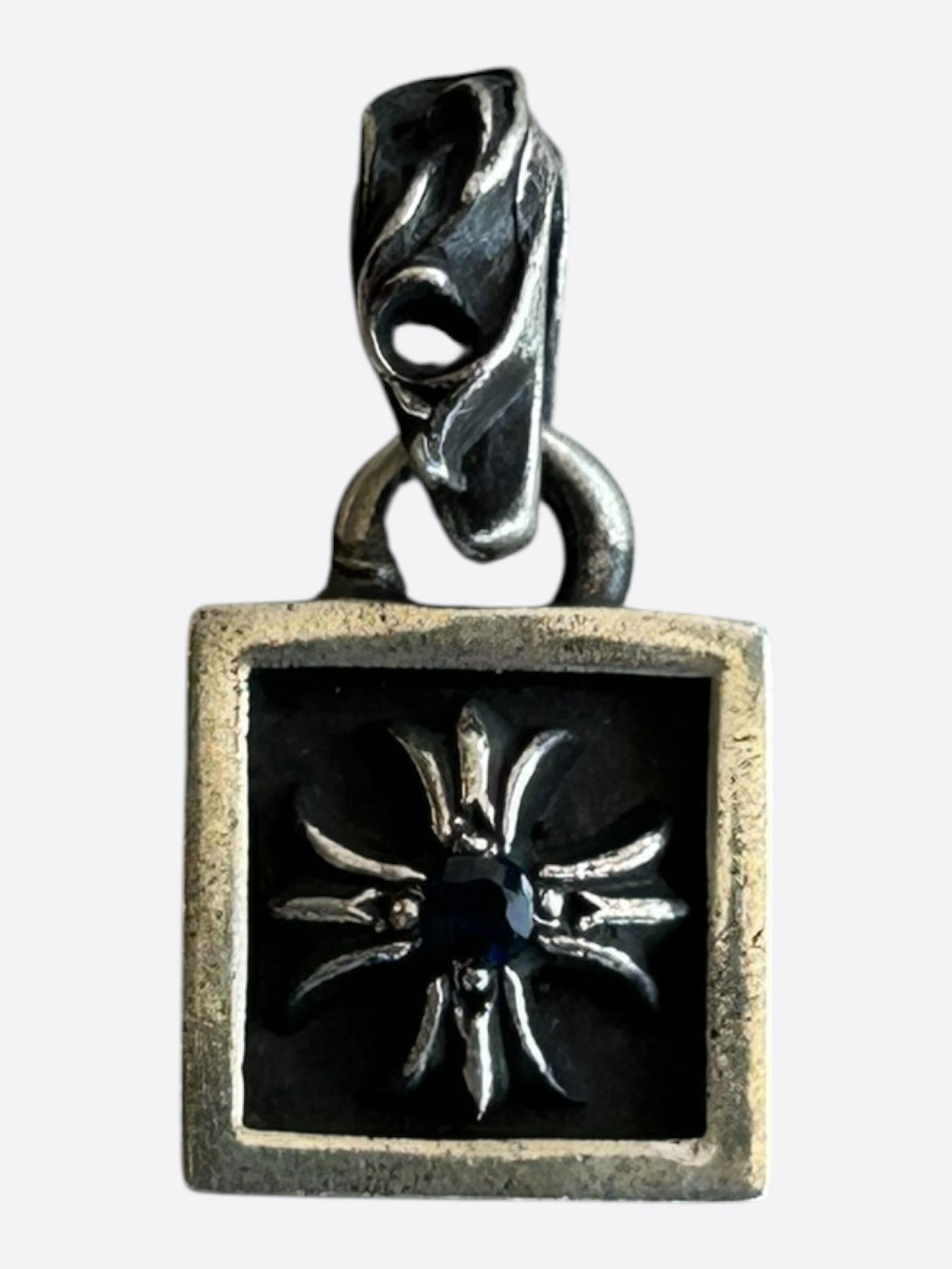 Chrome Hearts Chrome Hearts Silver & Sapphire Frame Pendant Size ONE SIZE - 1 Thumbnail