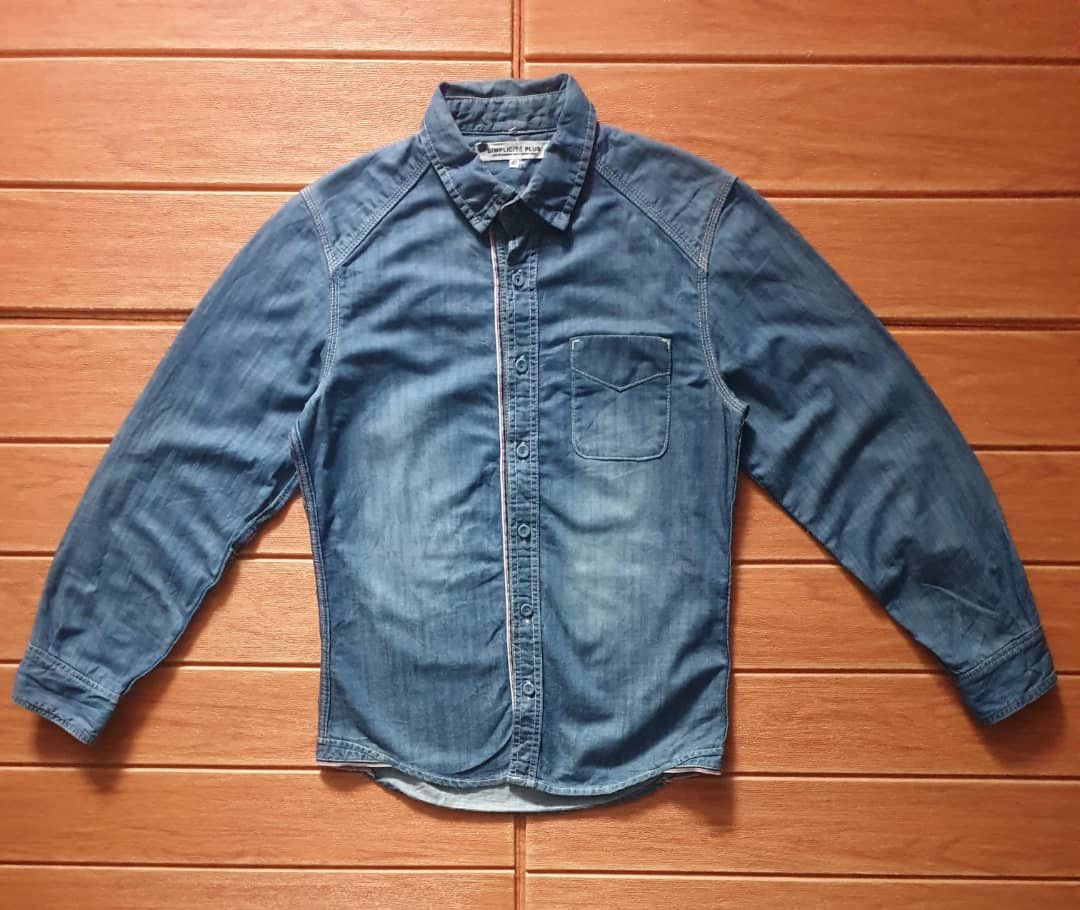 Japanese Brand 💥Simplicite Plus selvedge style Japanese Chambray Shirt Size US S / EU 44-46 / 1 - 1 Thumbnail