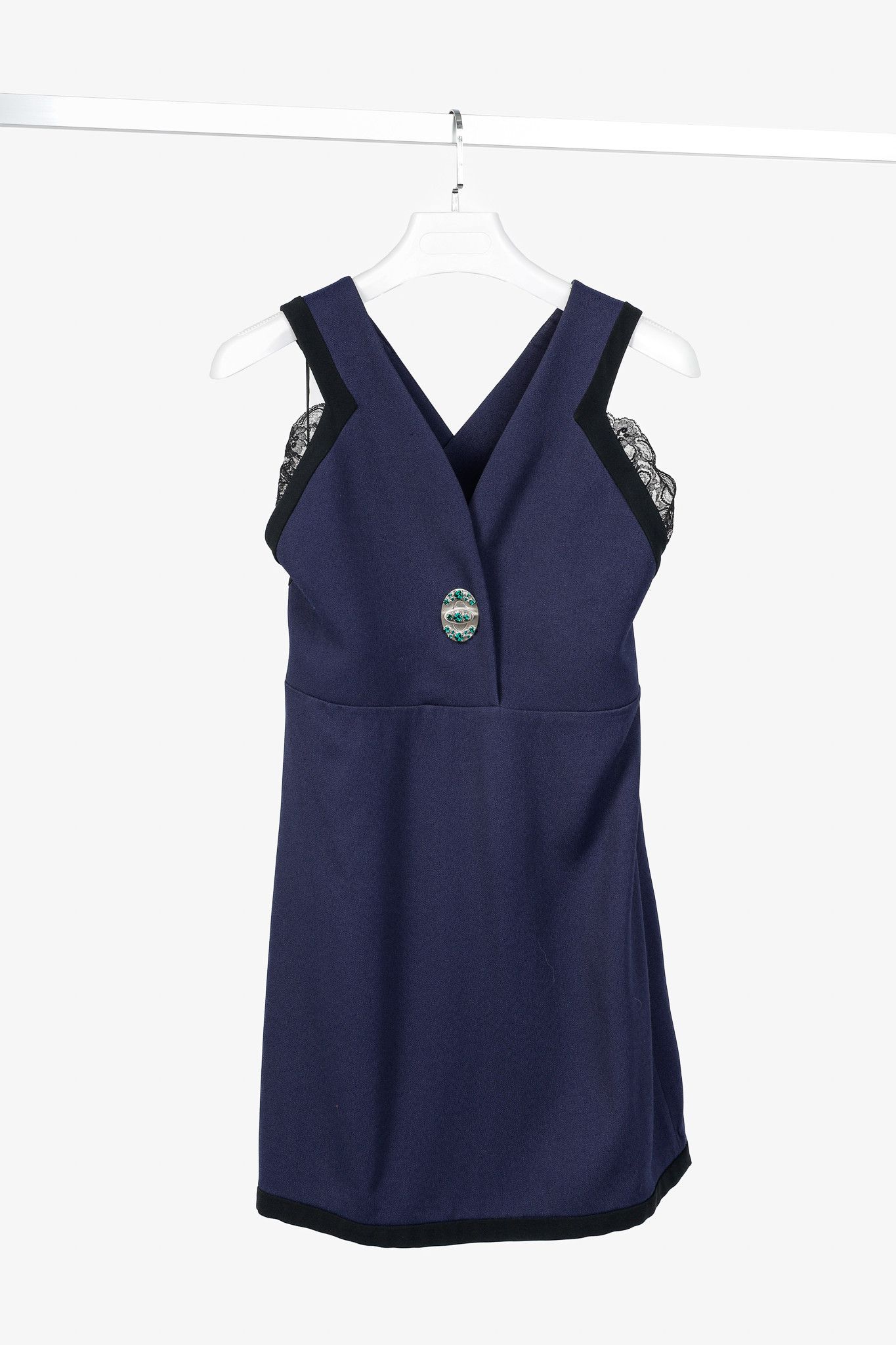 Miu Miu Miu Miu Cruise 2010 Viscose Crepe Crytal-Toggle Mini Dress Size M / US 6-8 / IT 42-44 - 1 Thumbnail