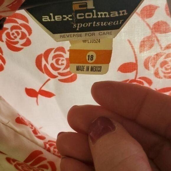 Vintage Alex Colman Vintage Sportwear Sz. 18 White & Peach Floral Sl Size XL / US 12-14 / IT 48-50 - 3 Thumbnail