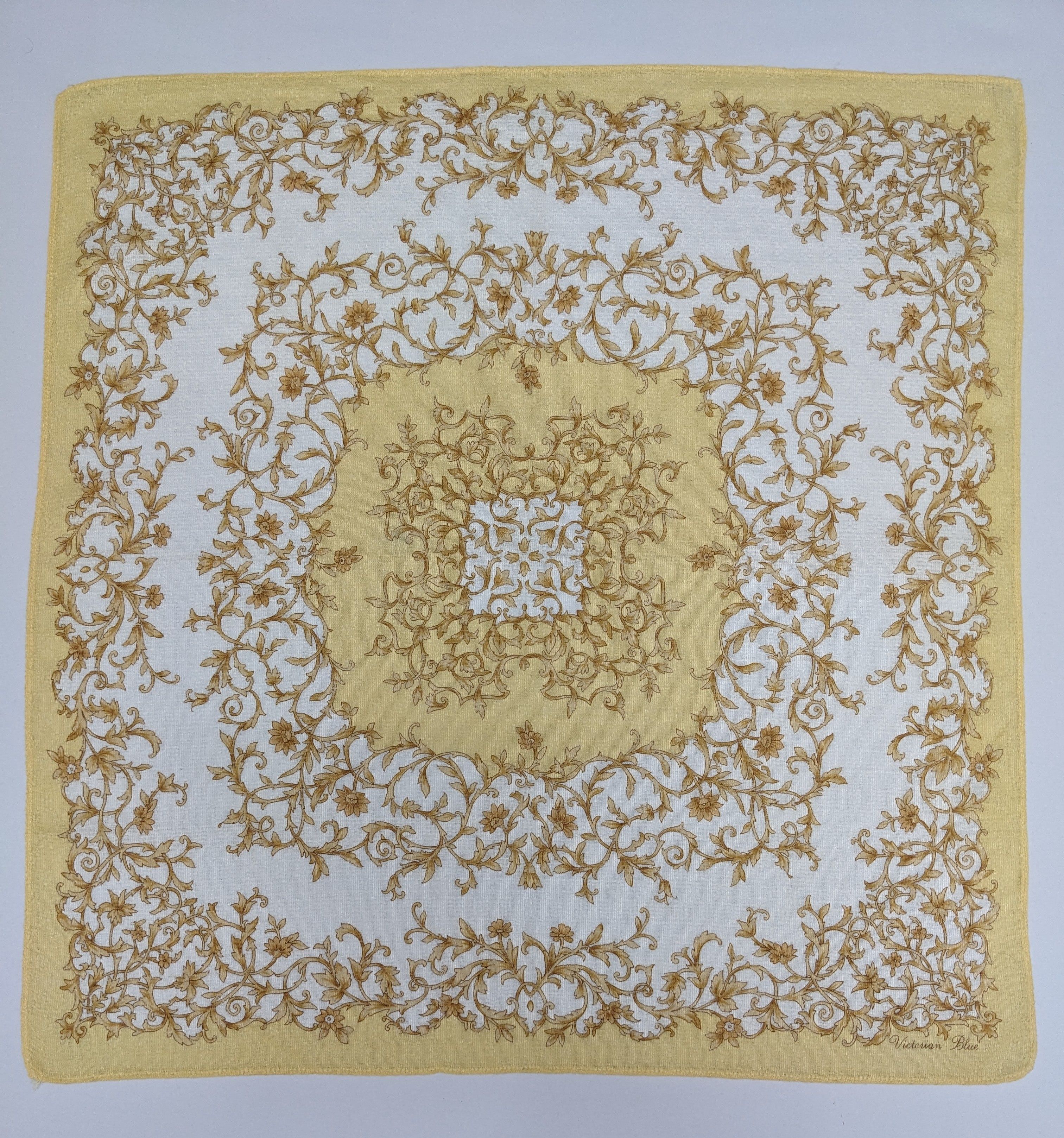 Other VICTORIAN BLUE GOLDEN FILIGREE SCROLLWORK HANDKERCHIEF Size ONE SIZE - 3 Thumbnail