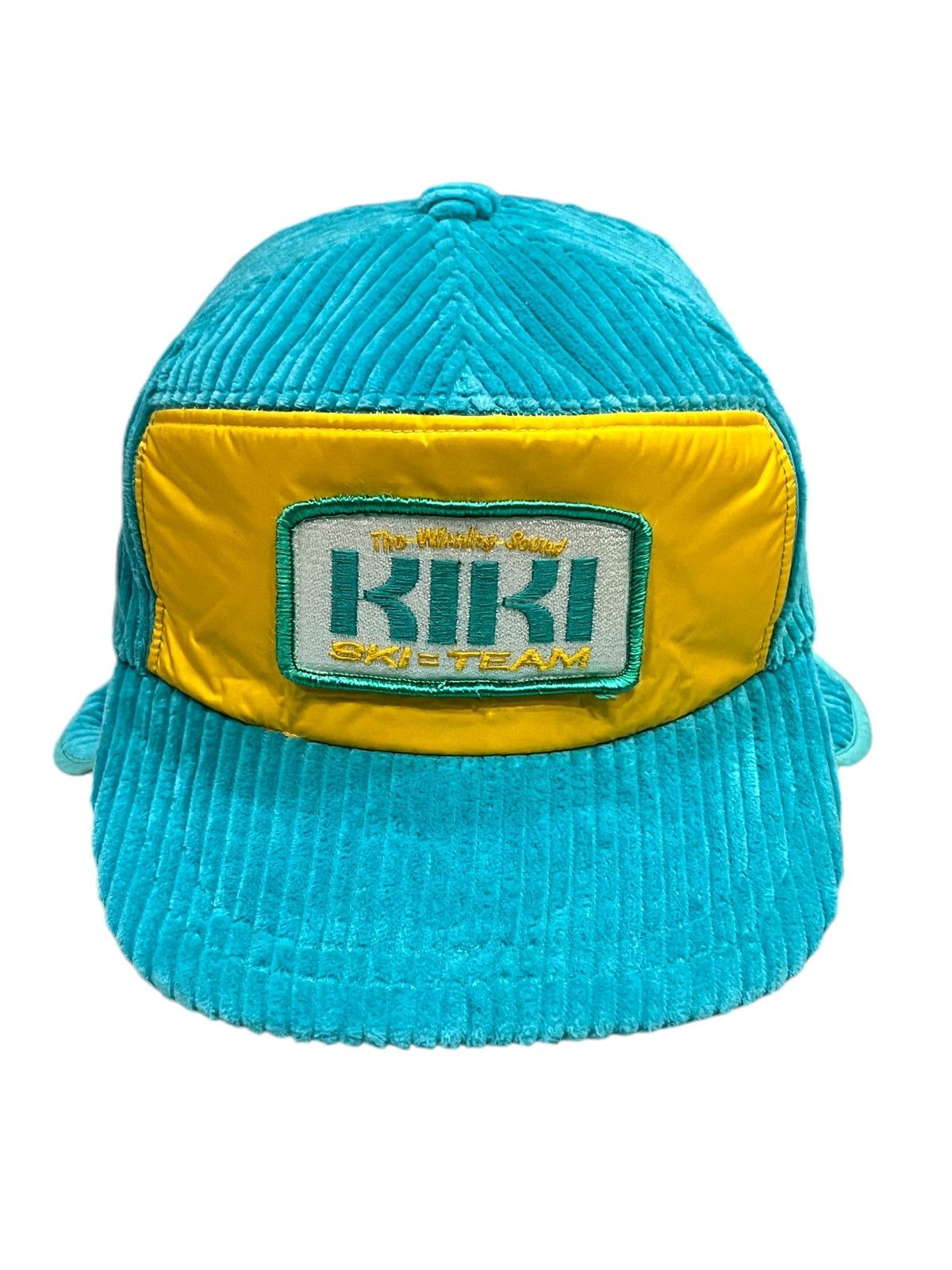 Vintage FYE⛷️Vintage 90’s KIKI SKI TEAM 7Panel Ear Flap Corduroy Hat Size ONE SIZE - 7 Thumbnail