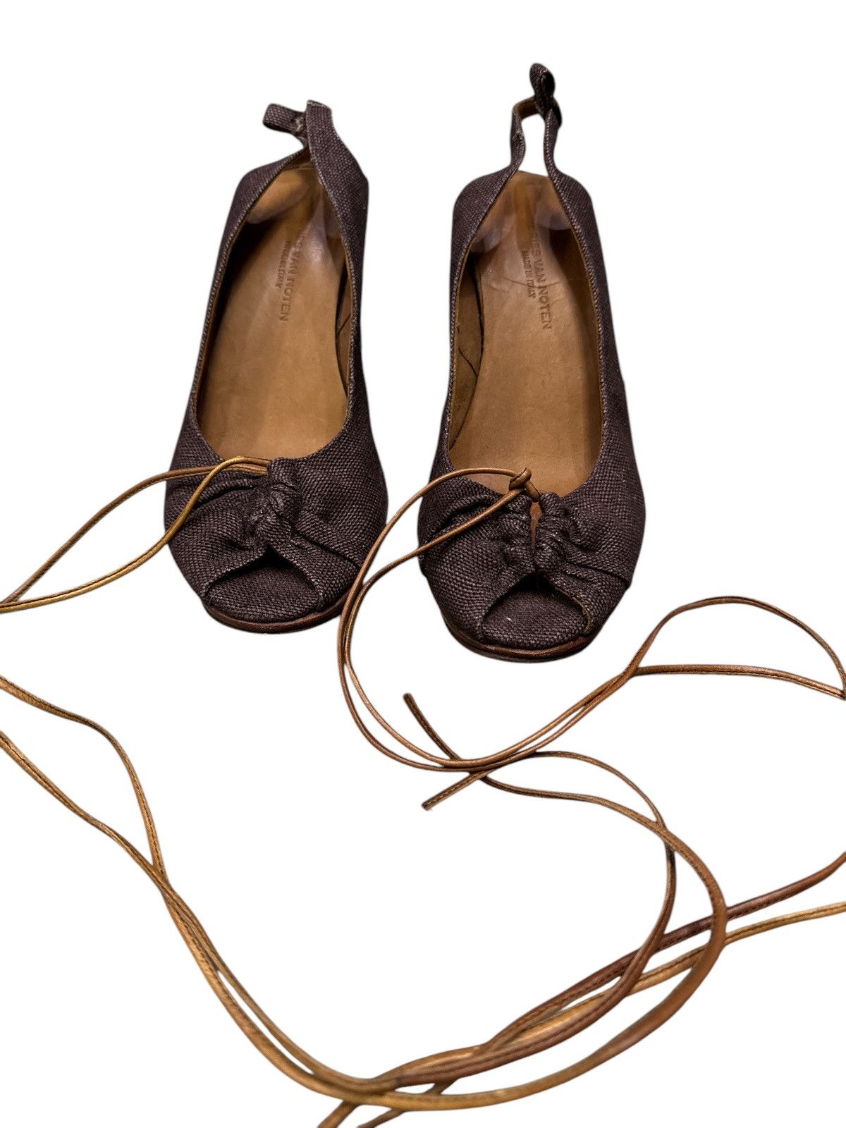 Dries Van Noten DRIES VAN NOTEN DENIM TIE UP WEDGES SHOES Size US 5 / IT 35 - 2 Thumbnail