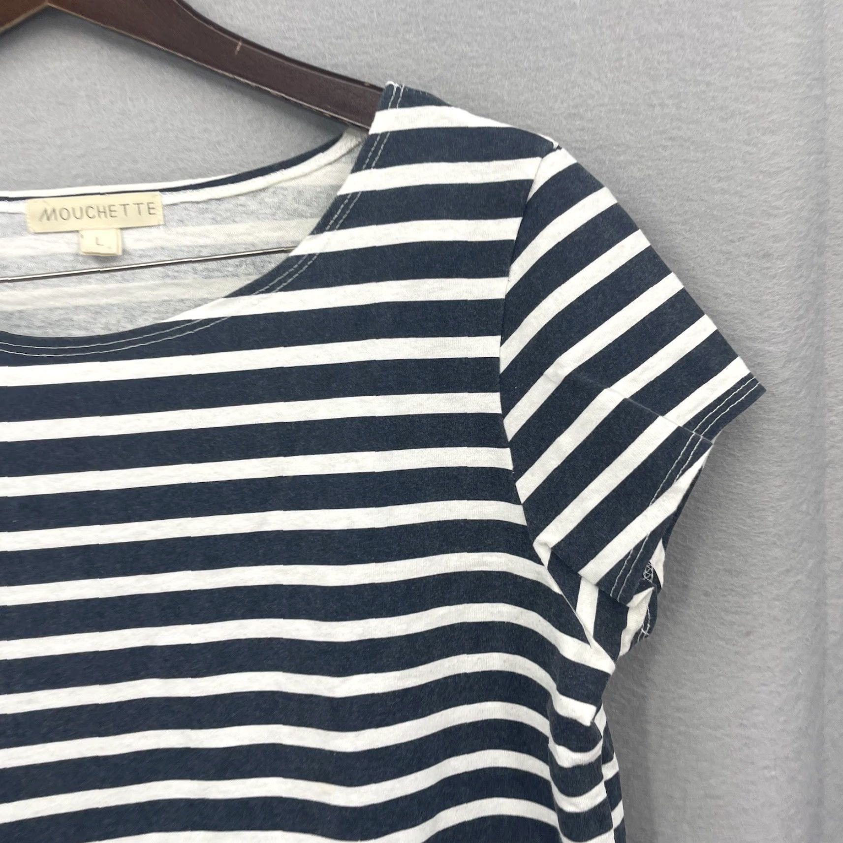Nautica Mouchette Blouse Womens Large Tunic Striped Double Pocket Pockets Tee Nautical Preppy Size L / US 10 / IT 46 - 5 Thumbnail