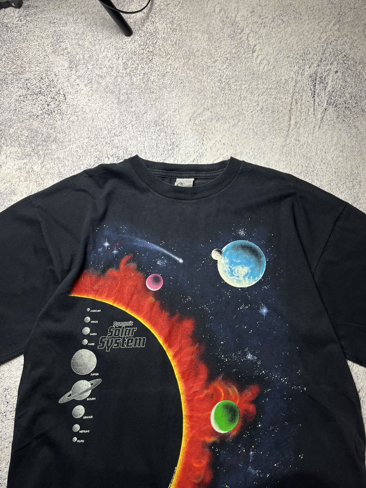 Vintage 1990 Vintage Peter Kull Solar System Graphic T-Shirt 90s Size US XL / EU 56 / 4 - 3 Thumbnail