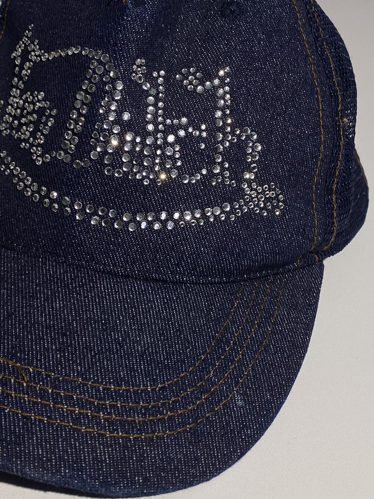Von Dutch 🔥 00s VON DUTCH RHINESTONES EMBELLISHED DENIM CAP Y2k Size ONE SIZE - 4 Thumbnail