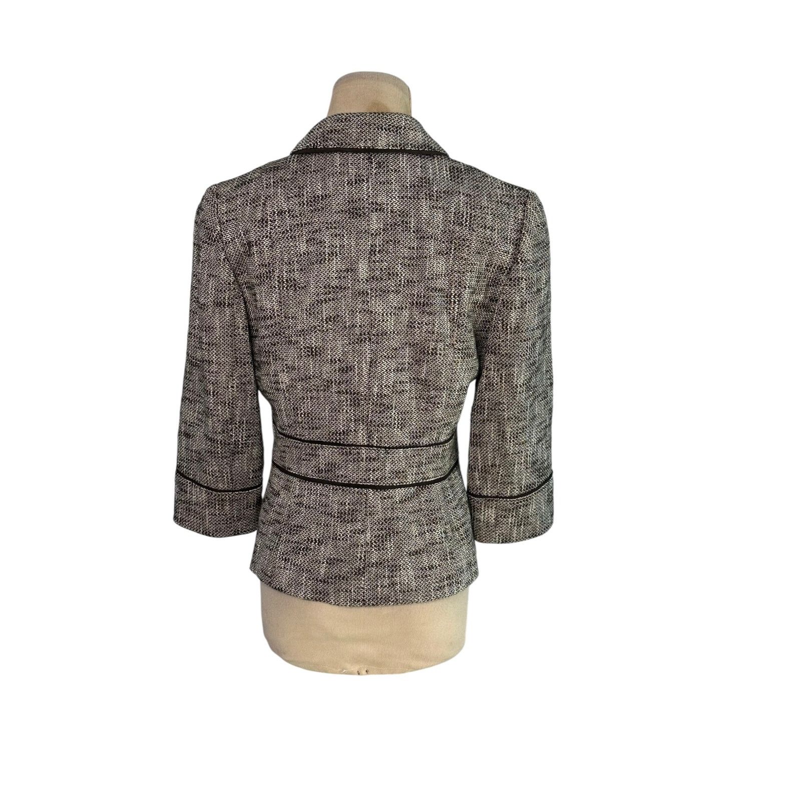 Loft Loft brown tweed 3/4 sleeves buttoned blazer jacket size 4P Size S / US 4 / IT 40 - 7 Thumbnail