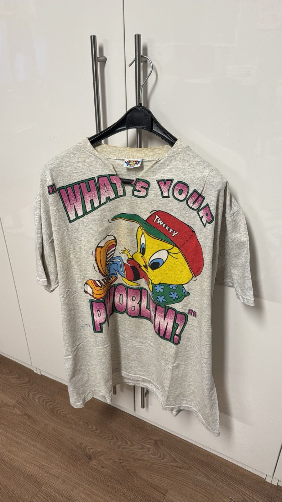 Vintage Vintage 90s Looney Tunes "What's Your Problem!" Tweety Bird Tee Size US XL / EU 56 / 4 - 1 Thumbnail