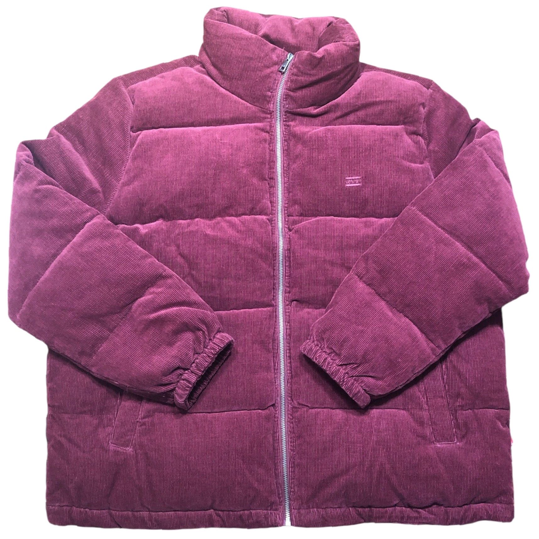 Levis Zoe Corduroy Coat Womens XXL Red Wine Quilted Puffer Jacket