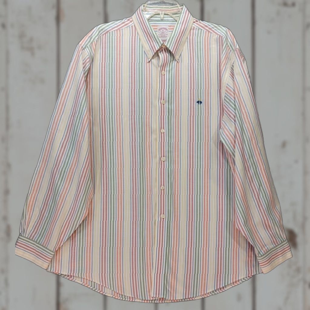 Brooks Brothers Brooks Brothers 346 Shirt XL Multi-Color Striped Button Down LS Supima Cotton Size US XL / EU 56 / 4 - 1 Thumbnail