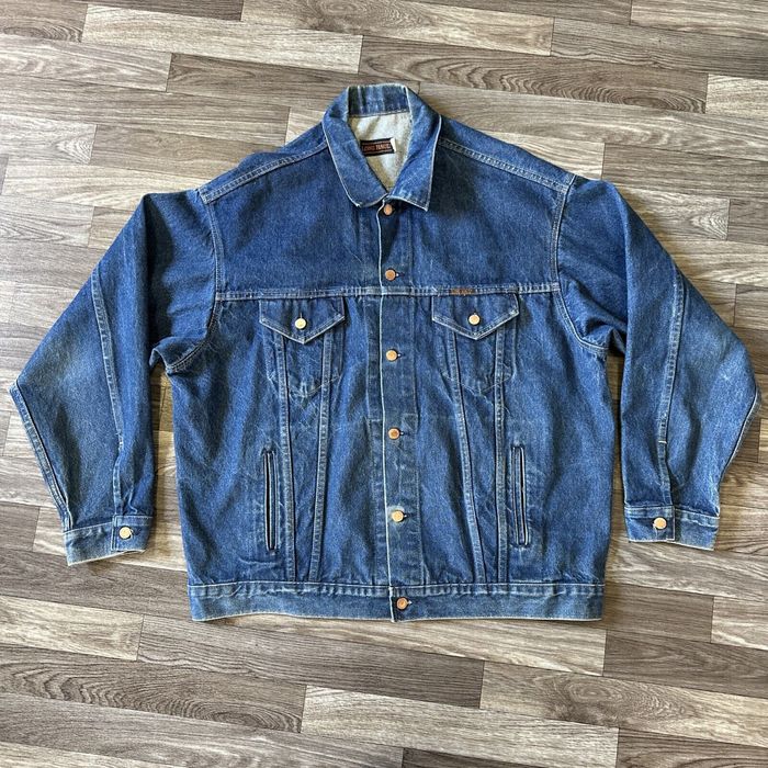 Vintage Vintage Long Haul Denim Trucker Jacket Mens XL Tall Button ...