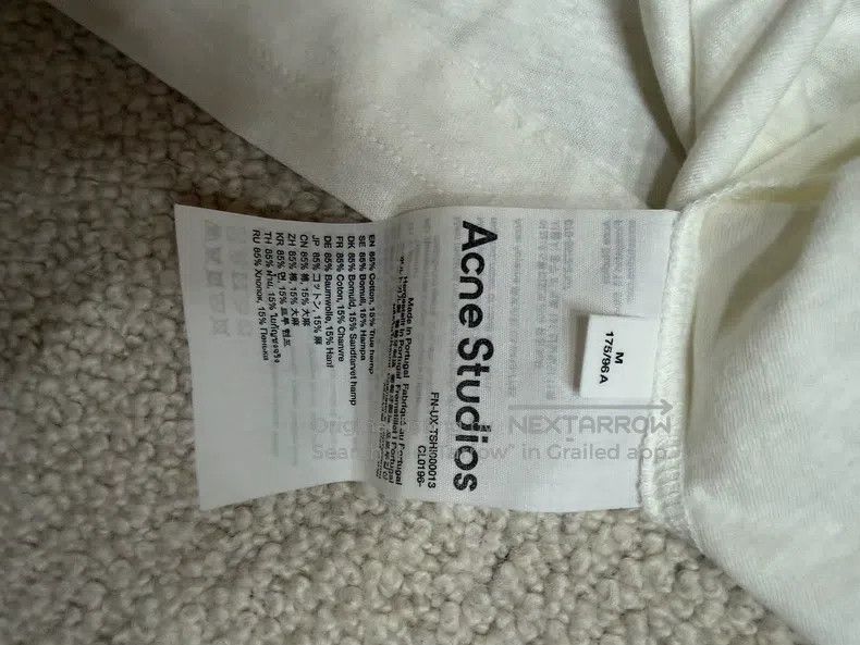 Acne Studios Acne Studios Mud Dyed Dirty White Short Sleeve Size M / US 6-8 / IT 42-44 - 3 Thumbnail