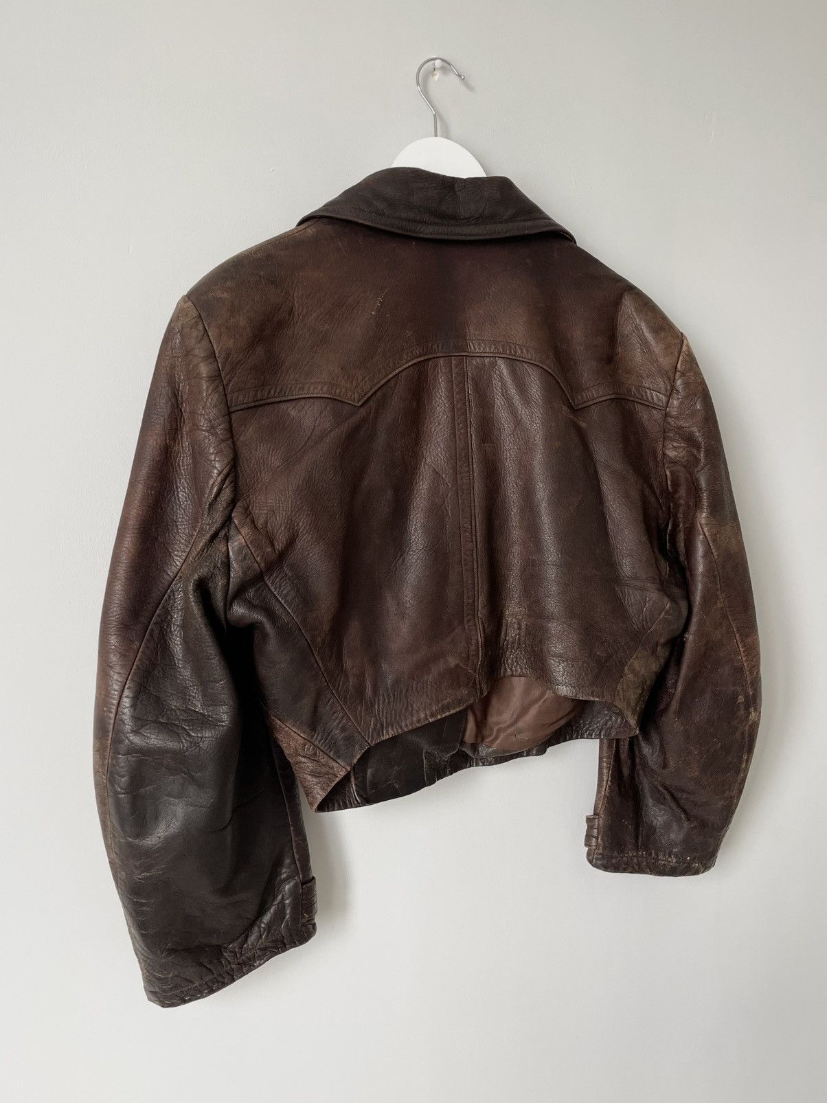 Vintage Vintage 1950's Germany Cowhide Leather Cropped Moto Jacket Size US L / EU 52-54 / 3 - 8 Thumbnail