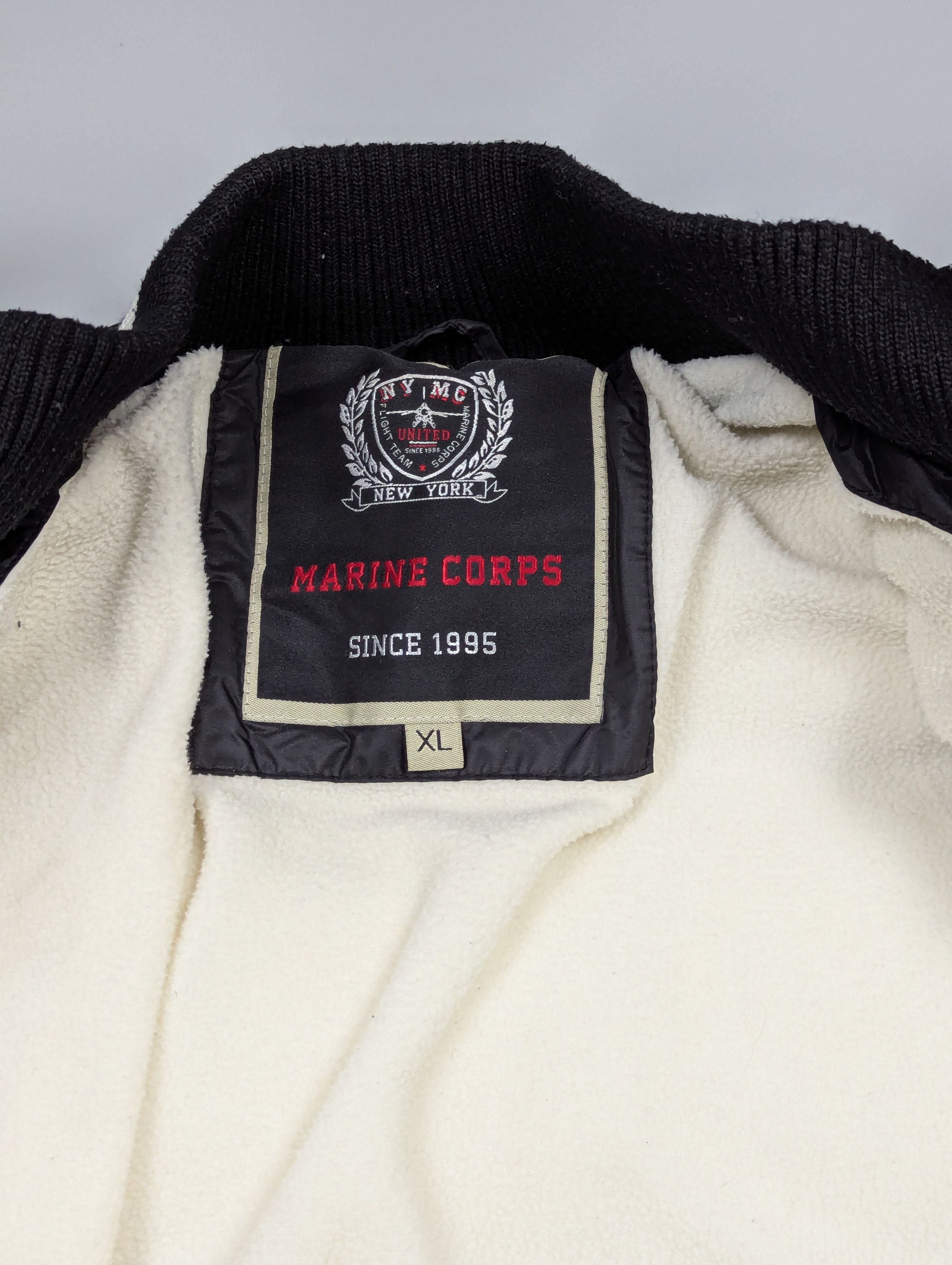 Vintage 90s Marine Corps Varsity Puffer Bomber Black Nylon Size US M / EU 48-50 / 2 - 12 Thumbnail
