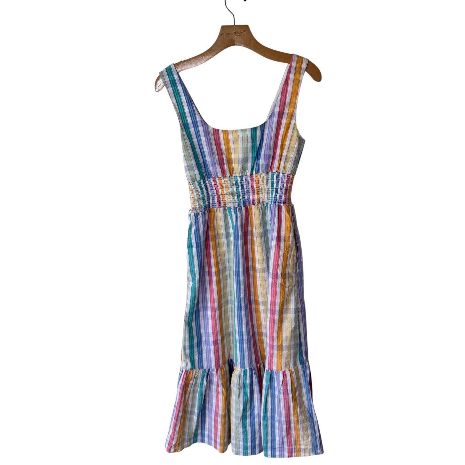 J.Crew J. CREW Square-neck dress in rainbow gingham Style AX236 Size XS / US 0-2 / IT 36-38 - 4 Thumbnail