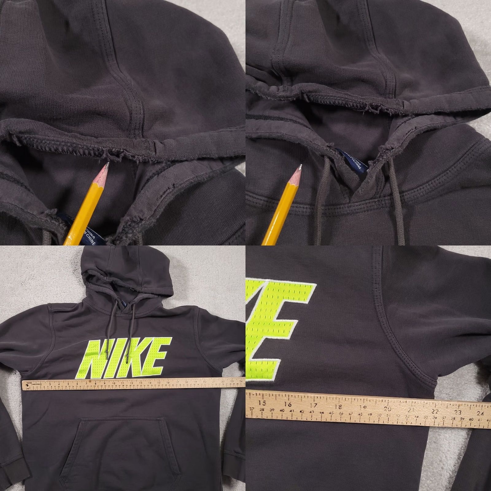 Nike Nike Hoodie Mens Large Gray Hooded Logo Spellout Fleece Sweatshirt Grunge Skater Size US L / EU 52-54 / 3 - 8 Thumbnail