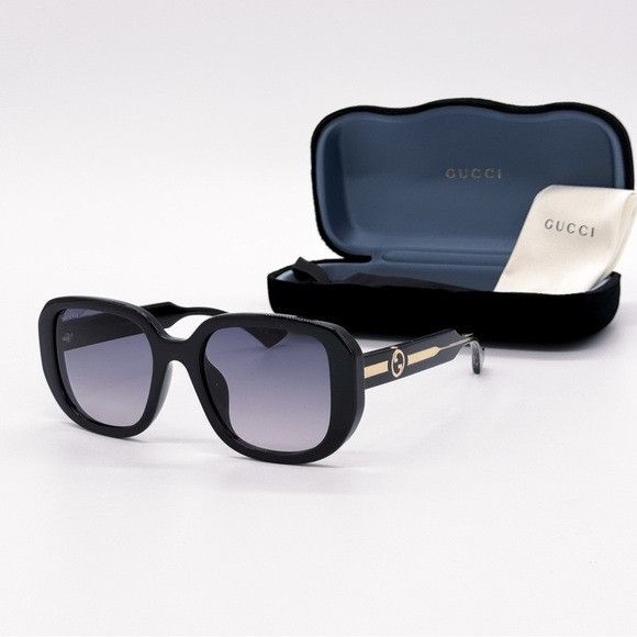 Gucci NEW GUCCI GG1557SK 001 SUNGLASSES SQUARE BLACK GREY GUCCI WO Size ONE SIZE - 3 Thumbnail
