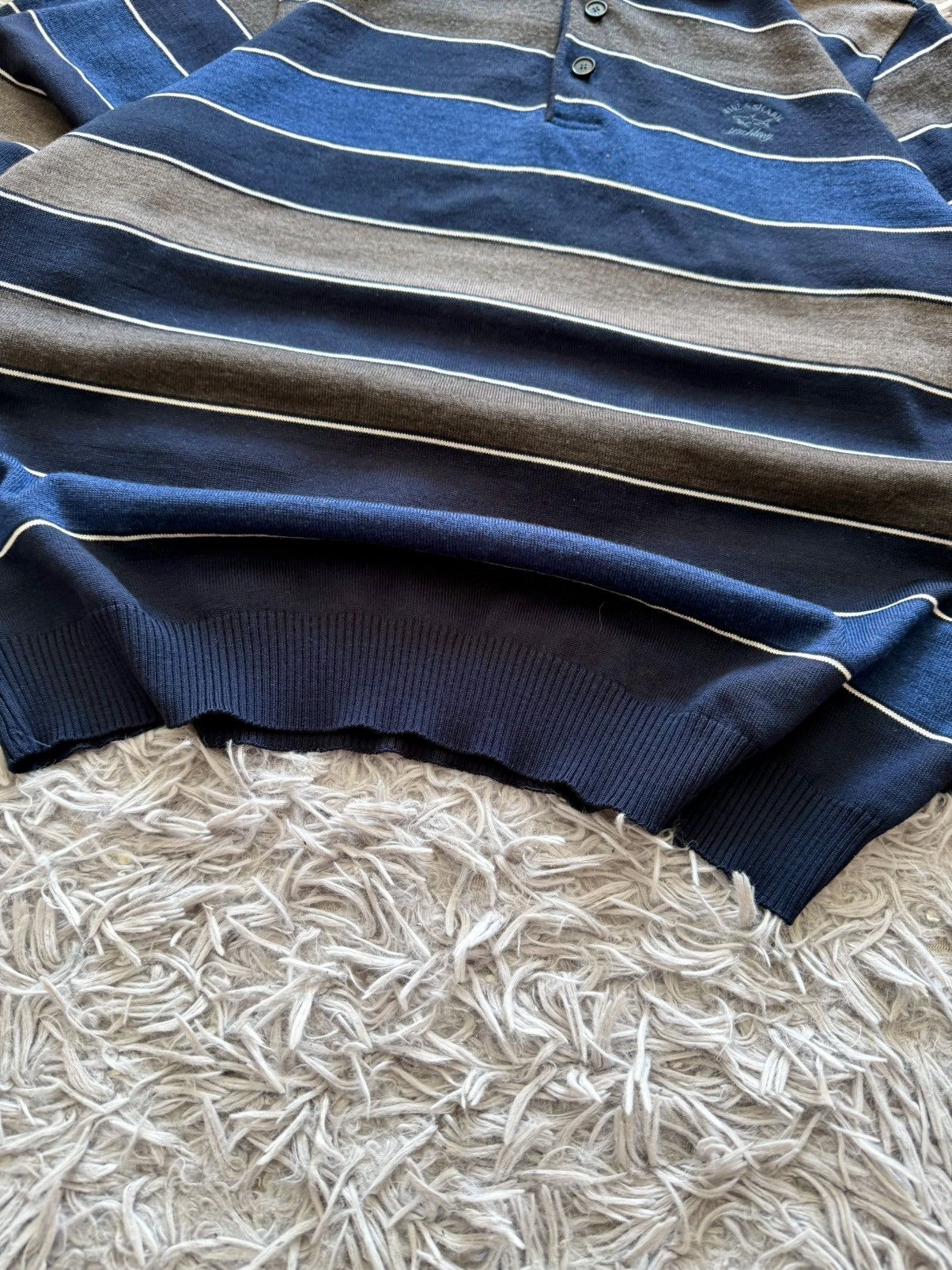 Paul & Shark 00s Paul & Shark Yachting Striped Knit Polo Sweater Casuals Size US L / EU 52-54 / 3 - 6 Thumbnail