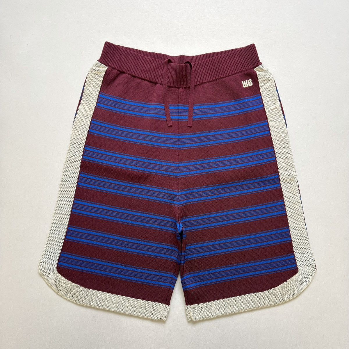 Wales Bonner Sample ‘Music’ Striped Tech Knit Shorts Size US 32 / EU 48 - 1 Thumbnail