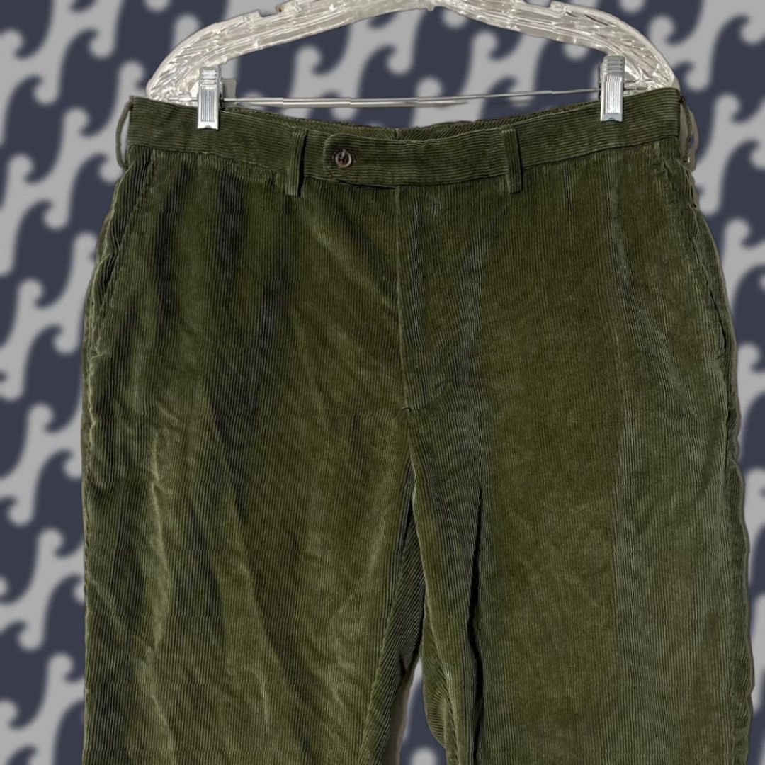 Peter Millar Peter Millar NANOLUXE Green Corduroy Chino Pants Men 36x32 Casual Regular Size Green Chino Mens 90s? Size US 36 / EU 52 - 1 Thumbnail