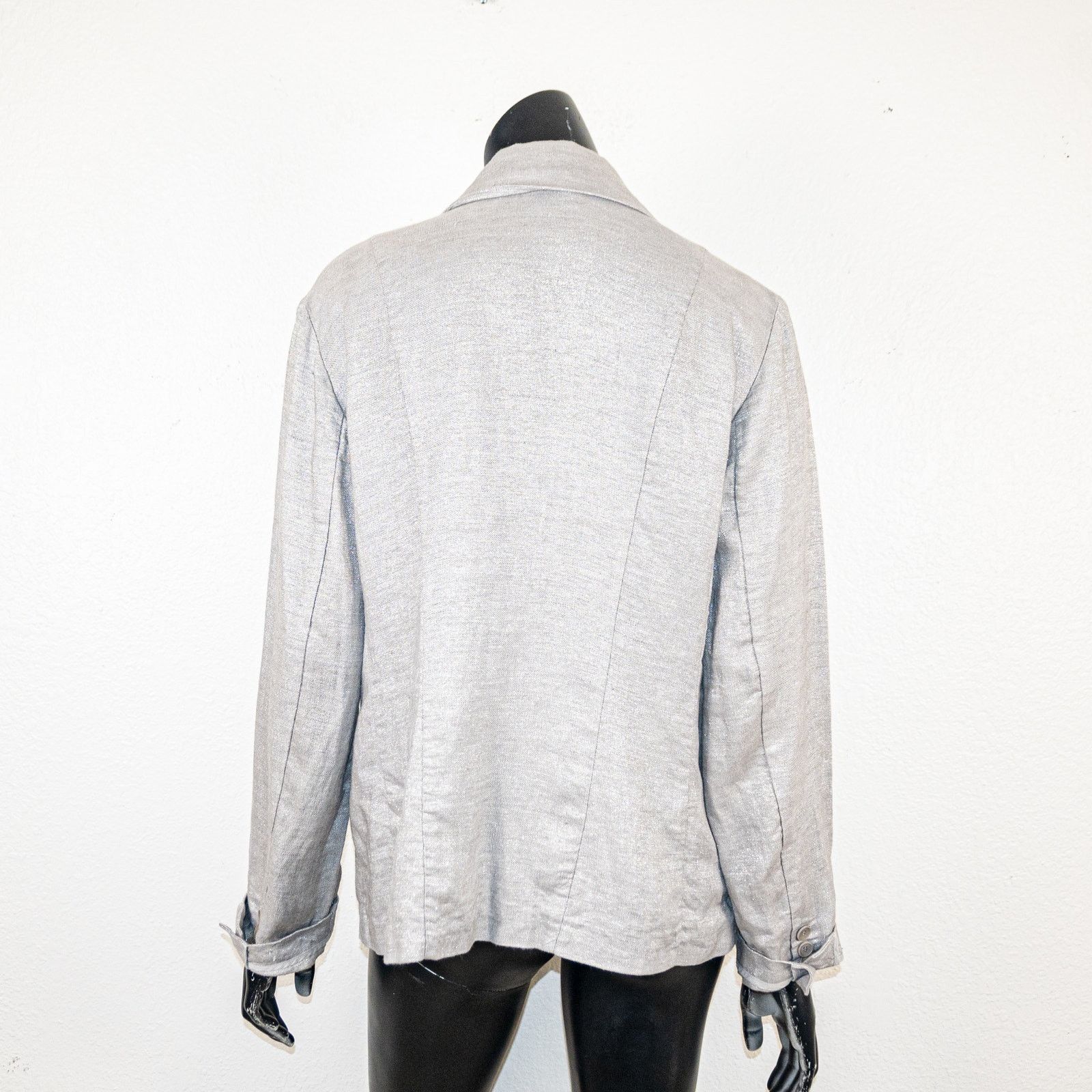 Eileen Fisher Eileen Fisher Silver Gray Twinkle linen Blazer Jacket Medium Size M / US 6-8 / IT 42-44 - 5 Thumbnail