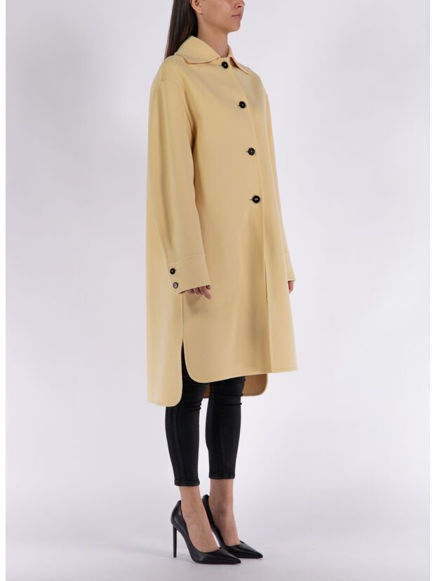 Jil Sander o1loc1c0426 Cappotto Relaxed Double Face Coat in Yellow Size M / US 6-8 / IT 42-44 - 4 Thumbnail