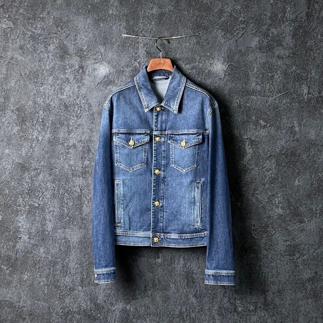 Versace Versace Denim Blue Light Jacket m Men Size US M / EU 48-50 / 2 - 1 Thumbnail