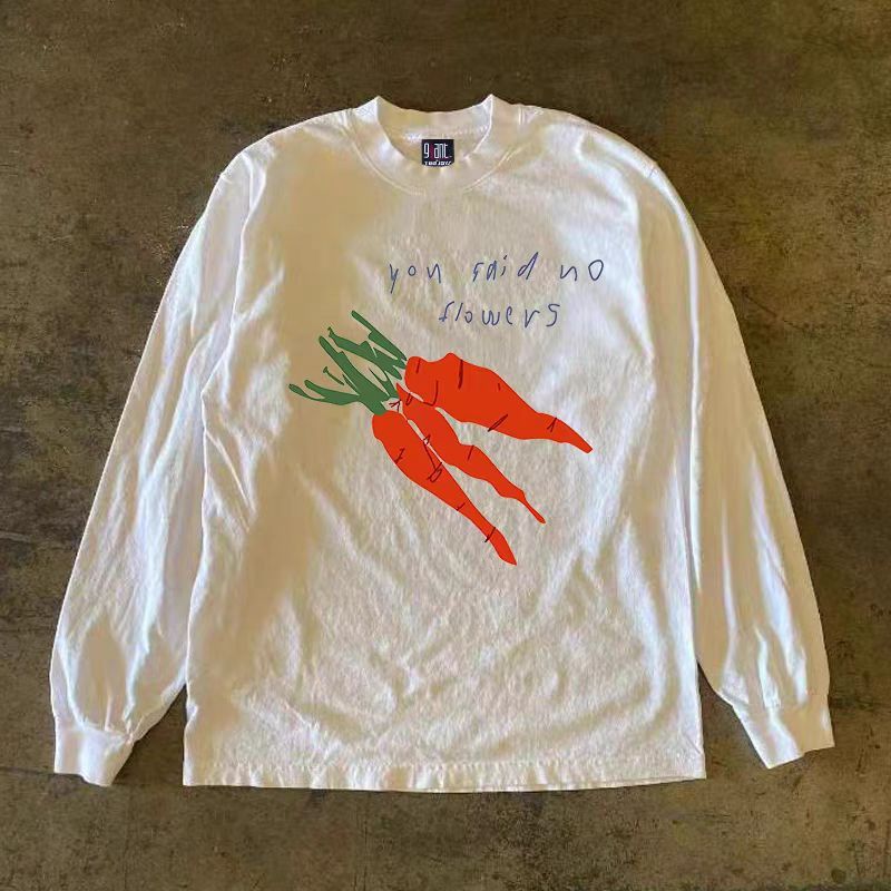 Japanese Brand × Vintage Carrot print white retro long sleeve tee Size US L / EU 52-54 / 3 - 1 Thumbnail
