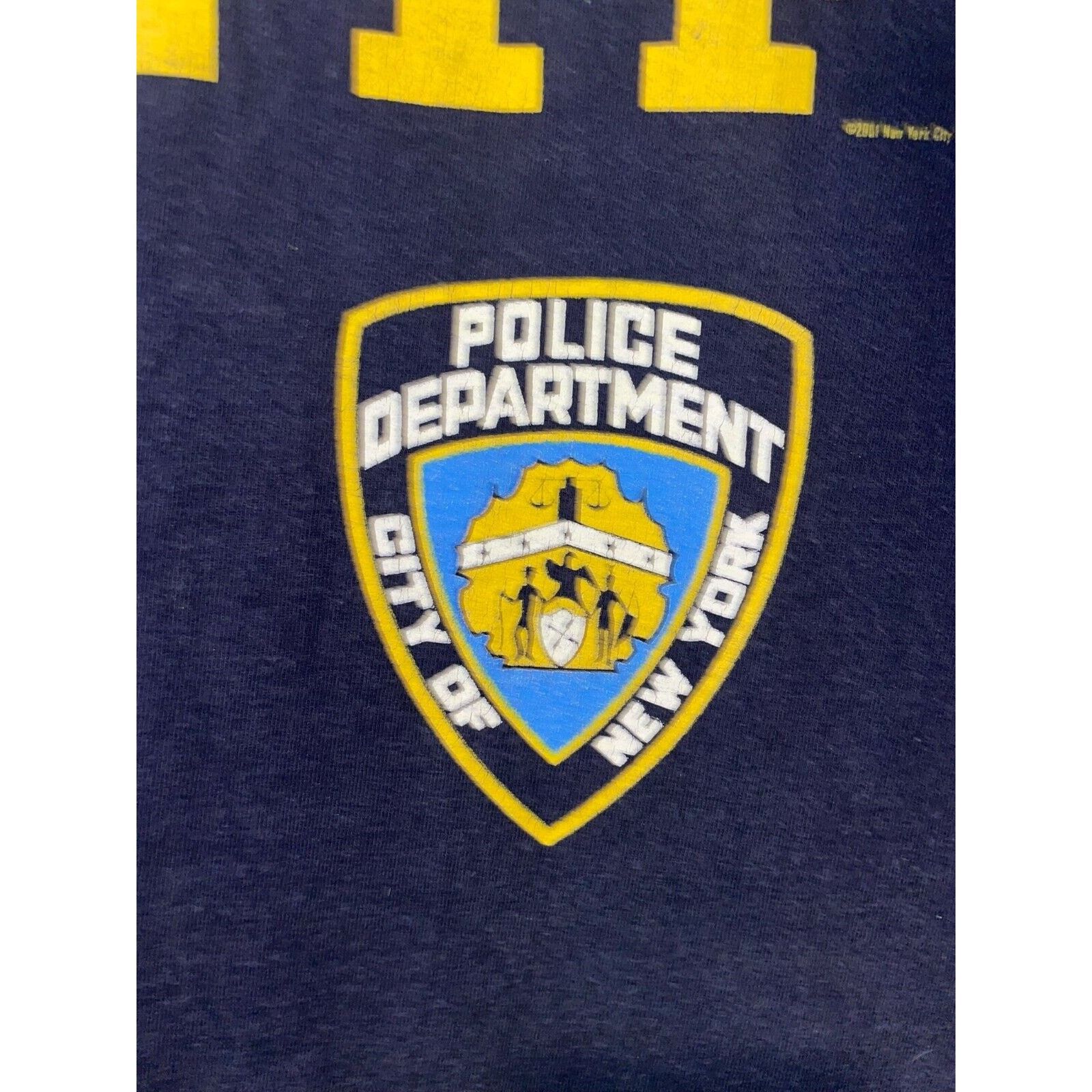 Jerzees Vintage NYPD Shirt New York Police Department Blue Tee Large Size US L / EU 52-54 / 3 - 6 Thumbnail